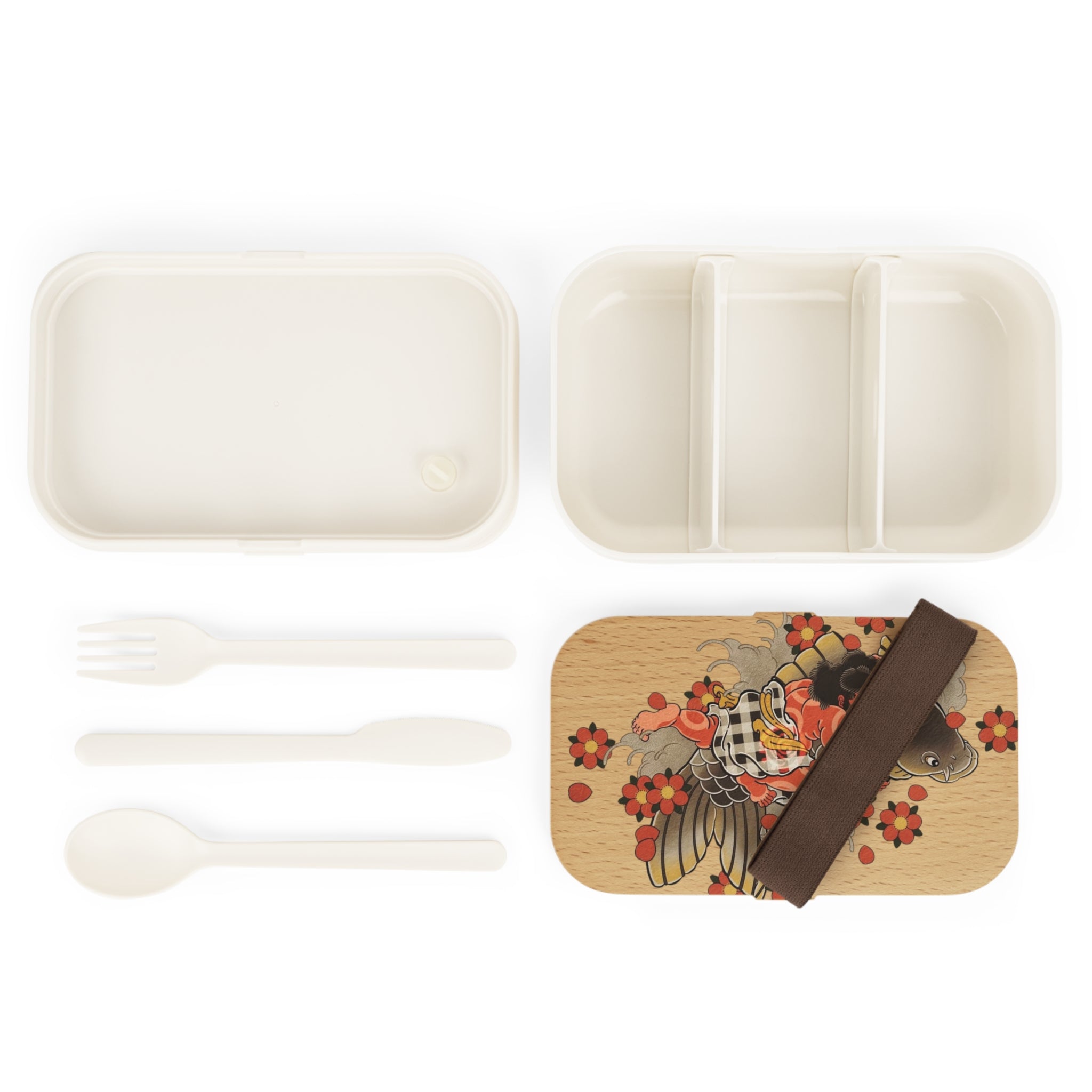 Kintaro Holding Koi and Axe Print Bento Lunch Box