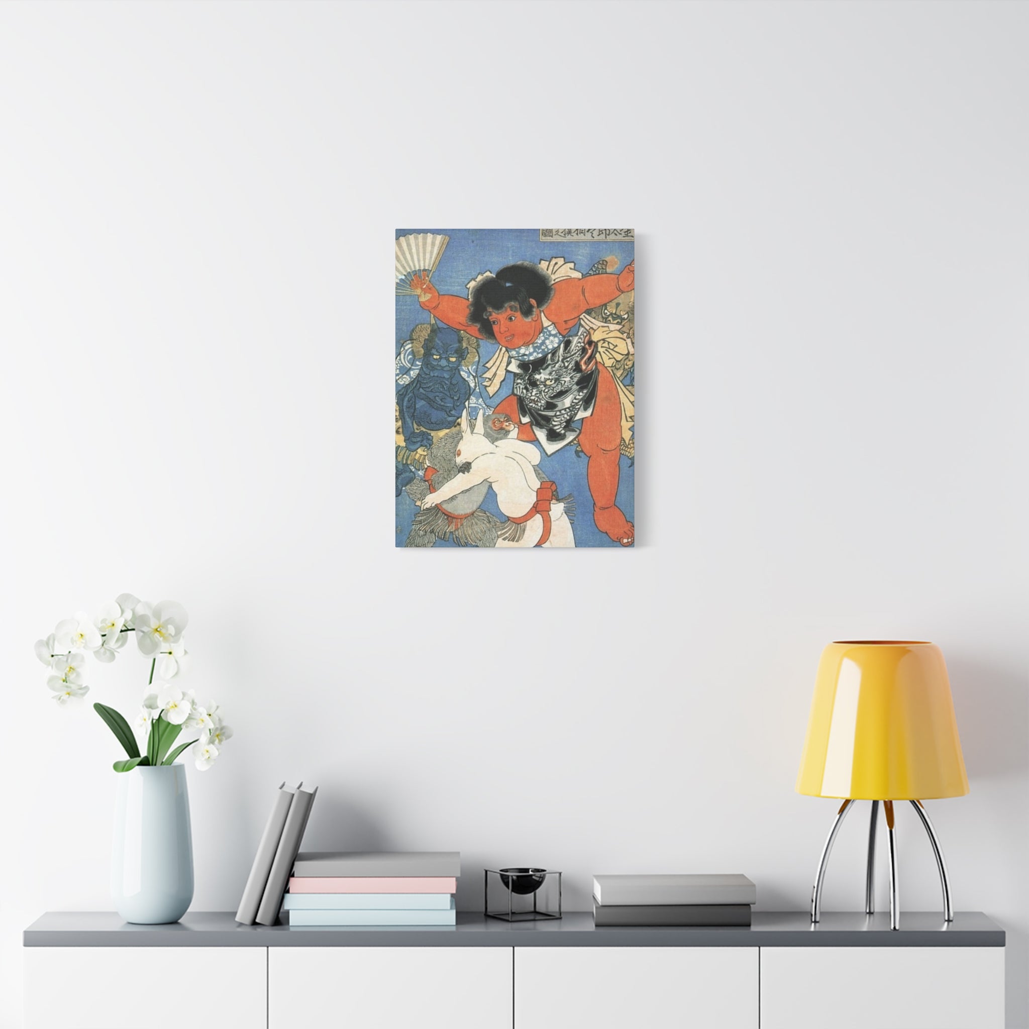 Kintaro and Friends with Blue Background Matte Canvas, Stretched, 1.25"