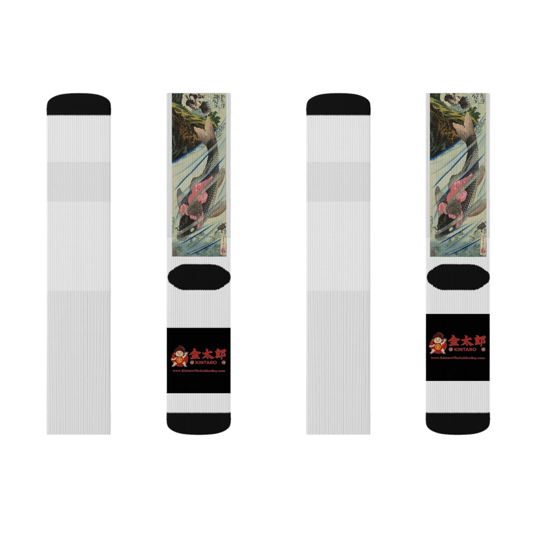Kintaro The Golden Boy Cherry Blossom Design Crew Socks
