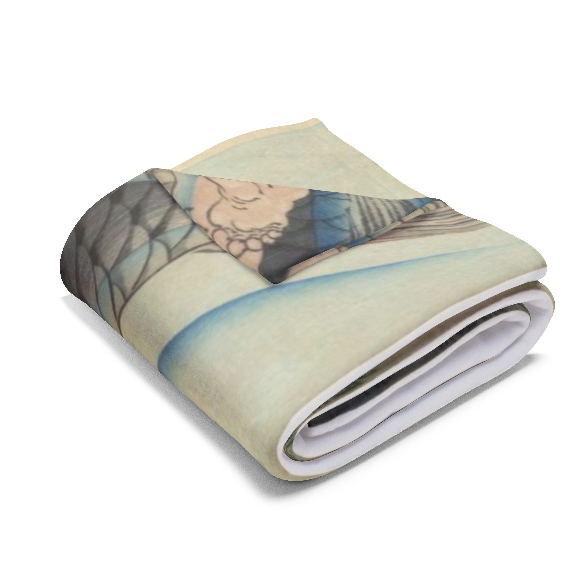 Kintaro on Koi Light Blue Arctic Fleece Blanket (3 Sizes)