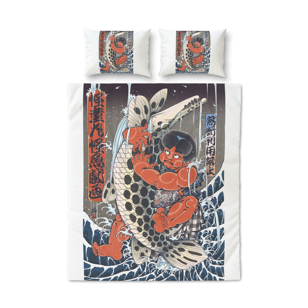 Quilt Cover Set Of Three Kintaro Fighting Fish Print