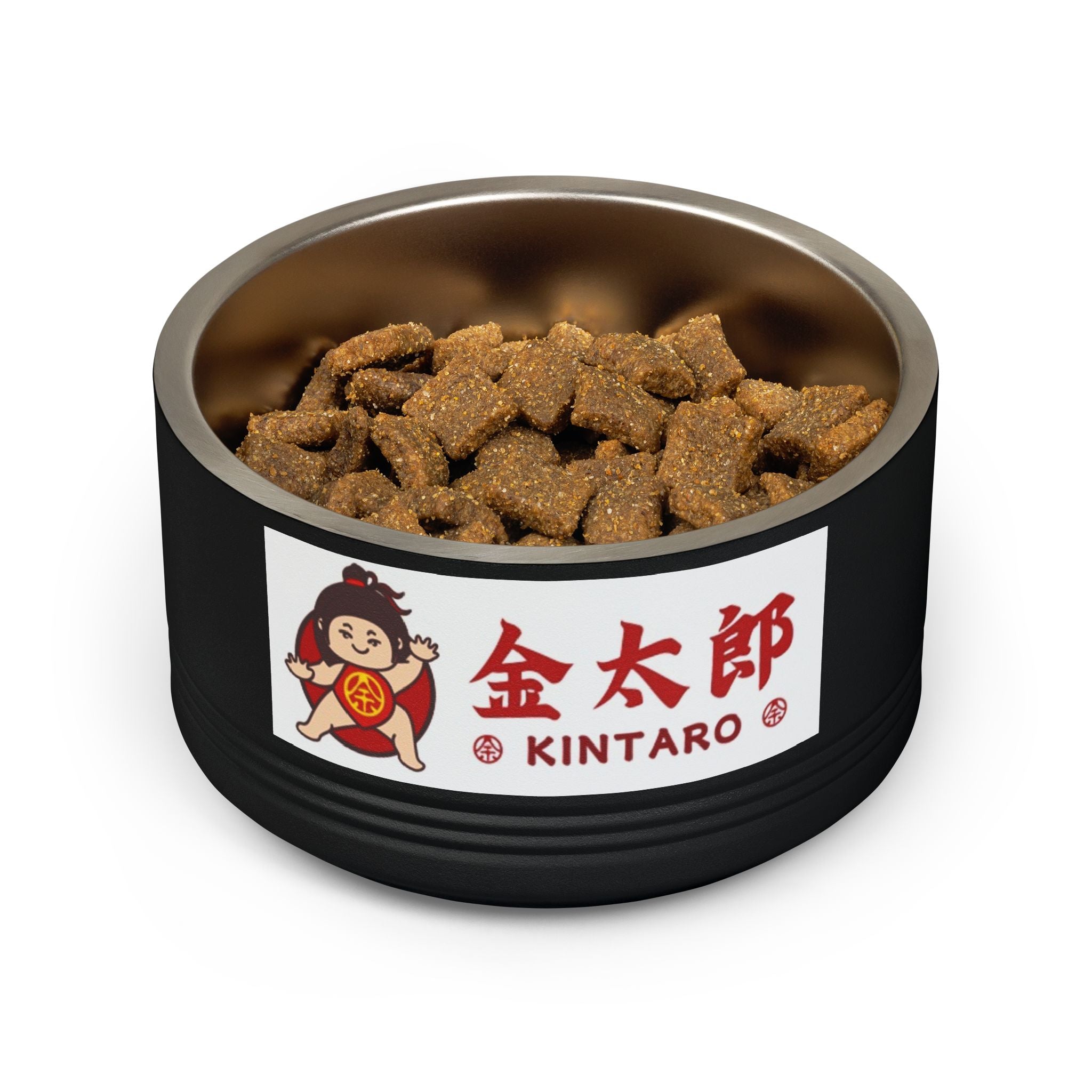 Kintaro Ceramic Pet Bowl — 18oz Stainless Steel Insert with Japanese Kintarō Design