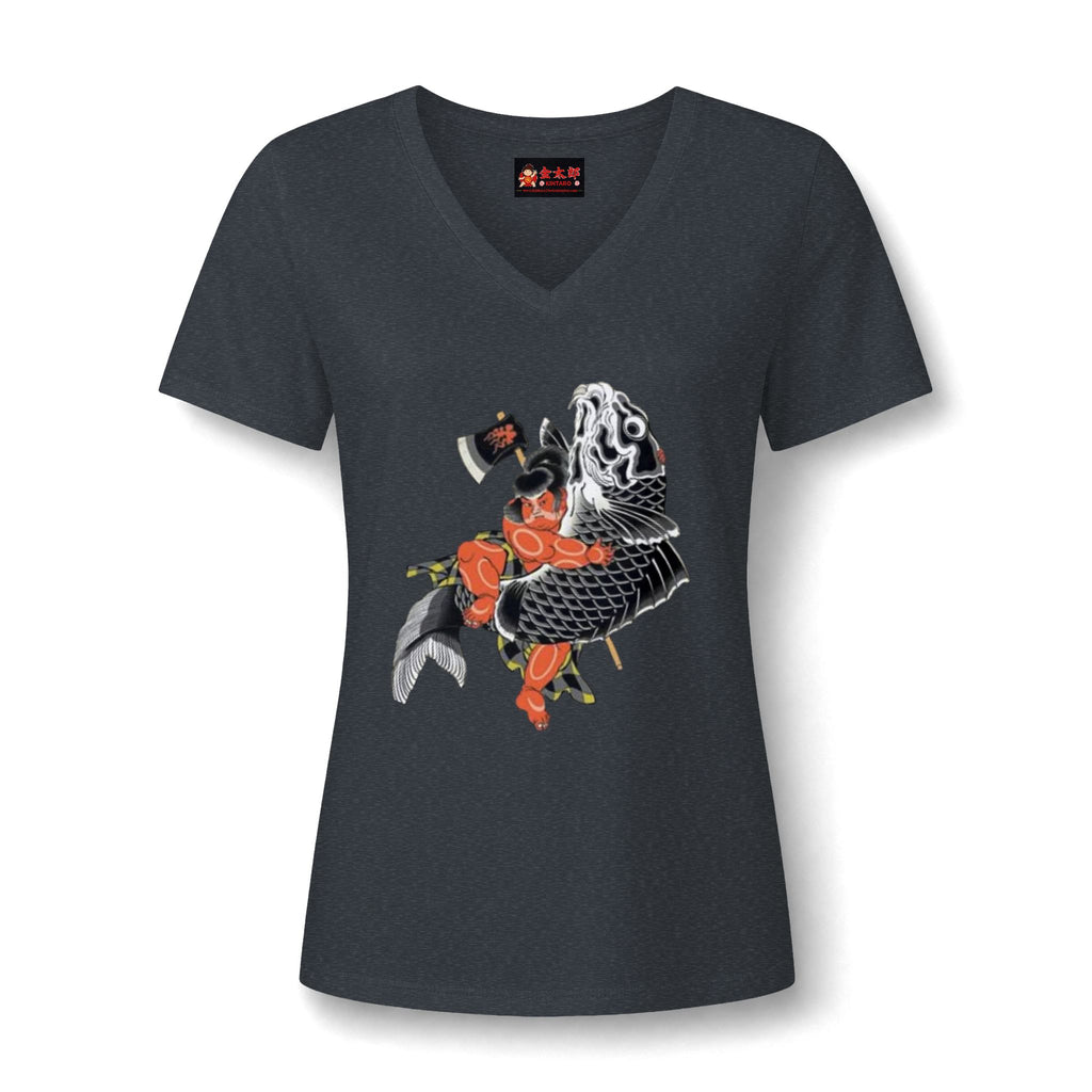 Kintaro and Koi V-Neck Tee  Women's Shirt