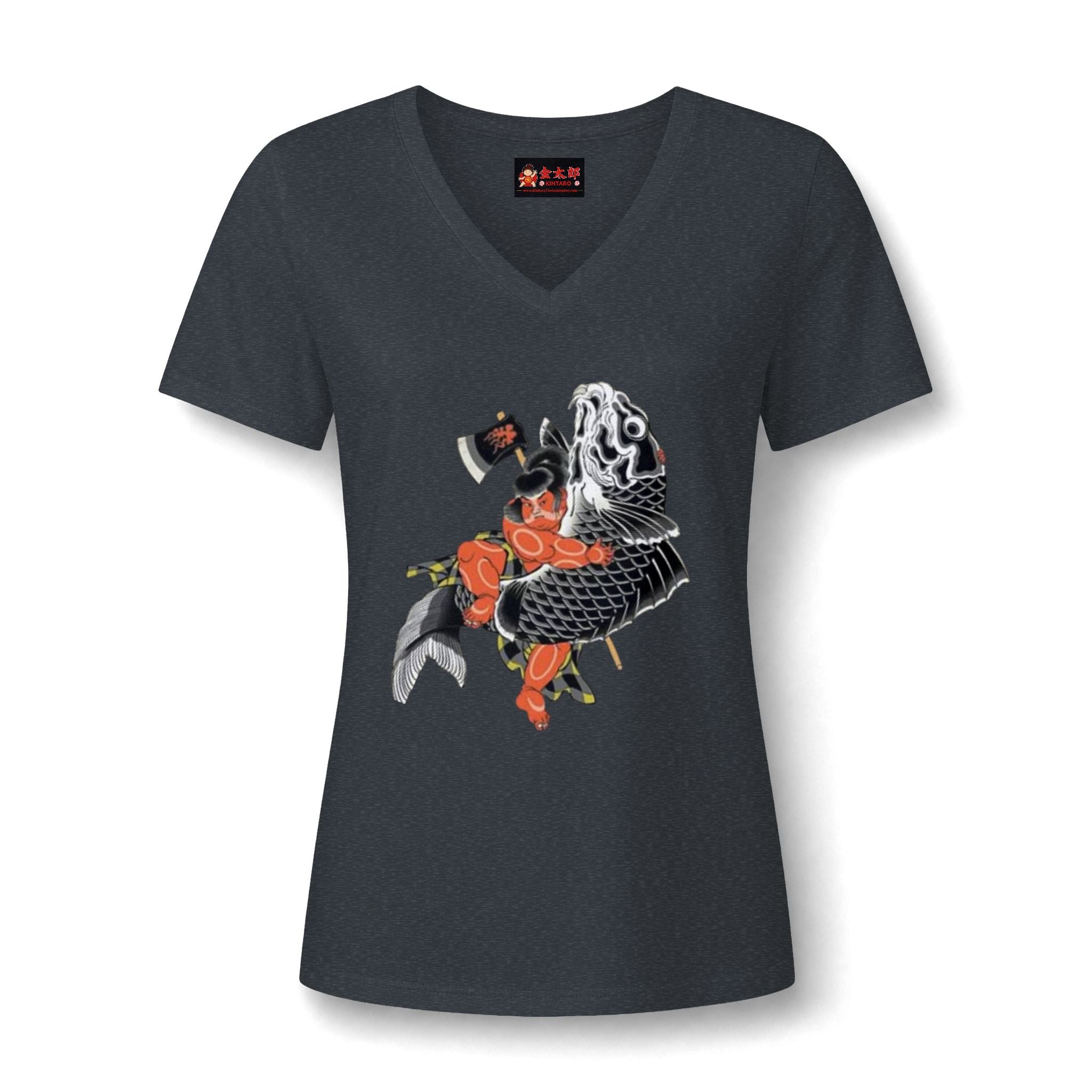 Kintaro and Koi V-Neck Tee  Women's Shirt