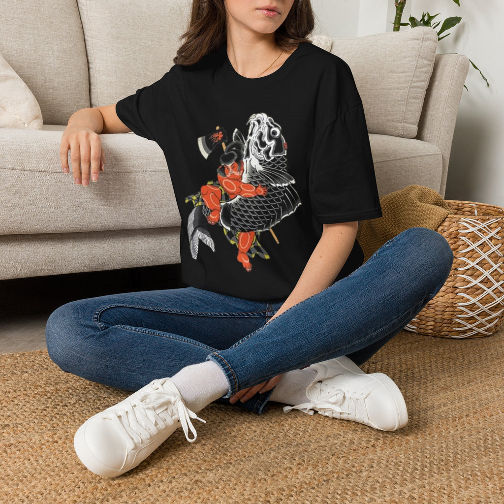 Kintaro Riding Koi with Axe Tshirt (Men, Women, Unisex)