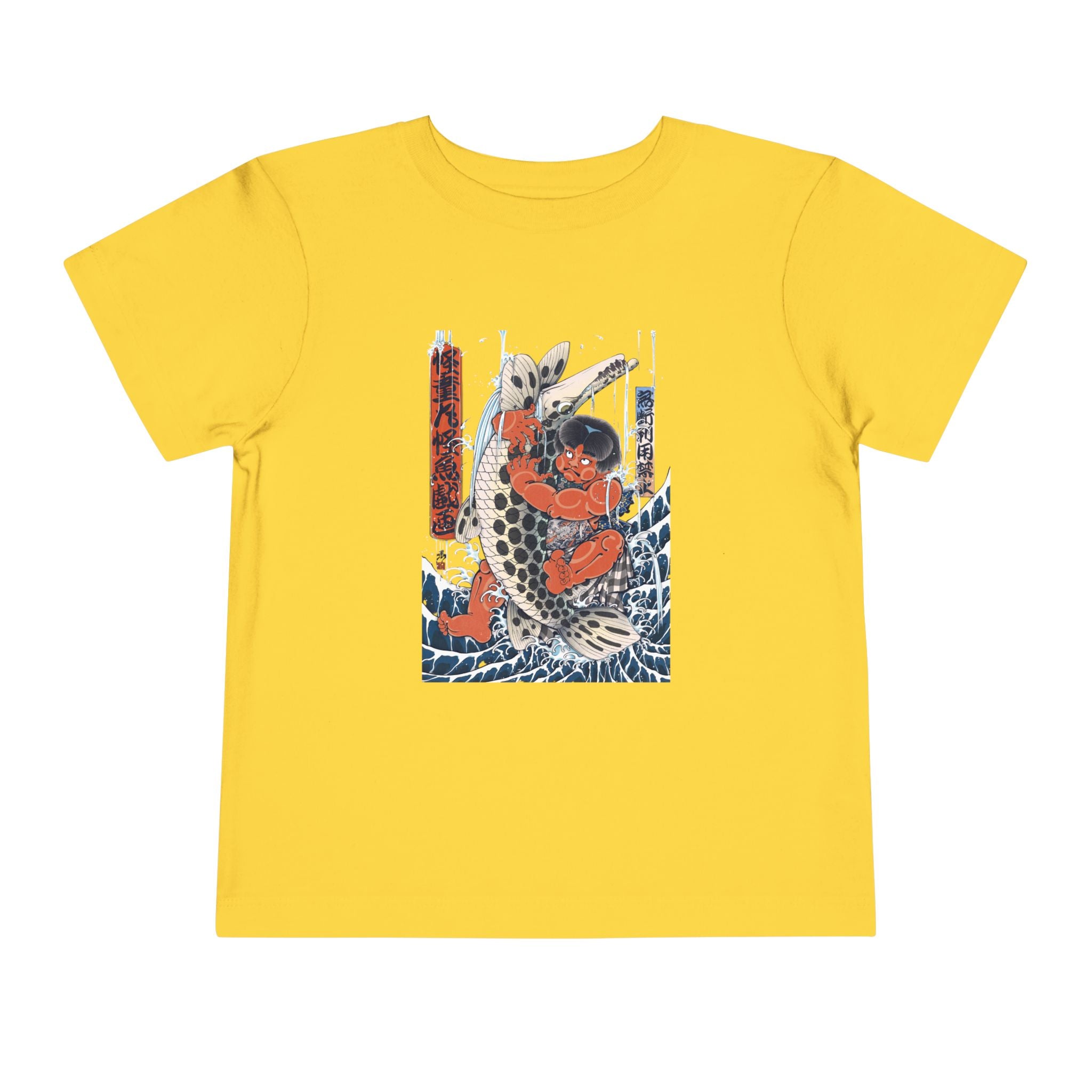 Toddler Short Sleeve Tee with Kintaro Fighting Fish Print