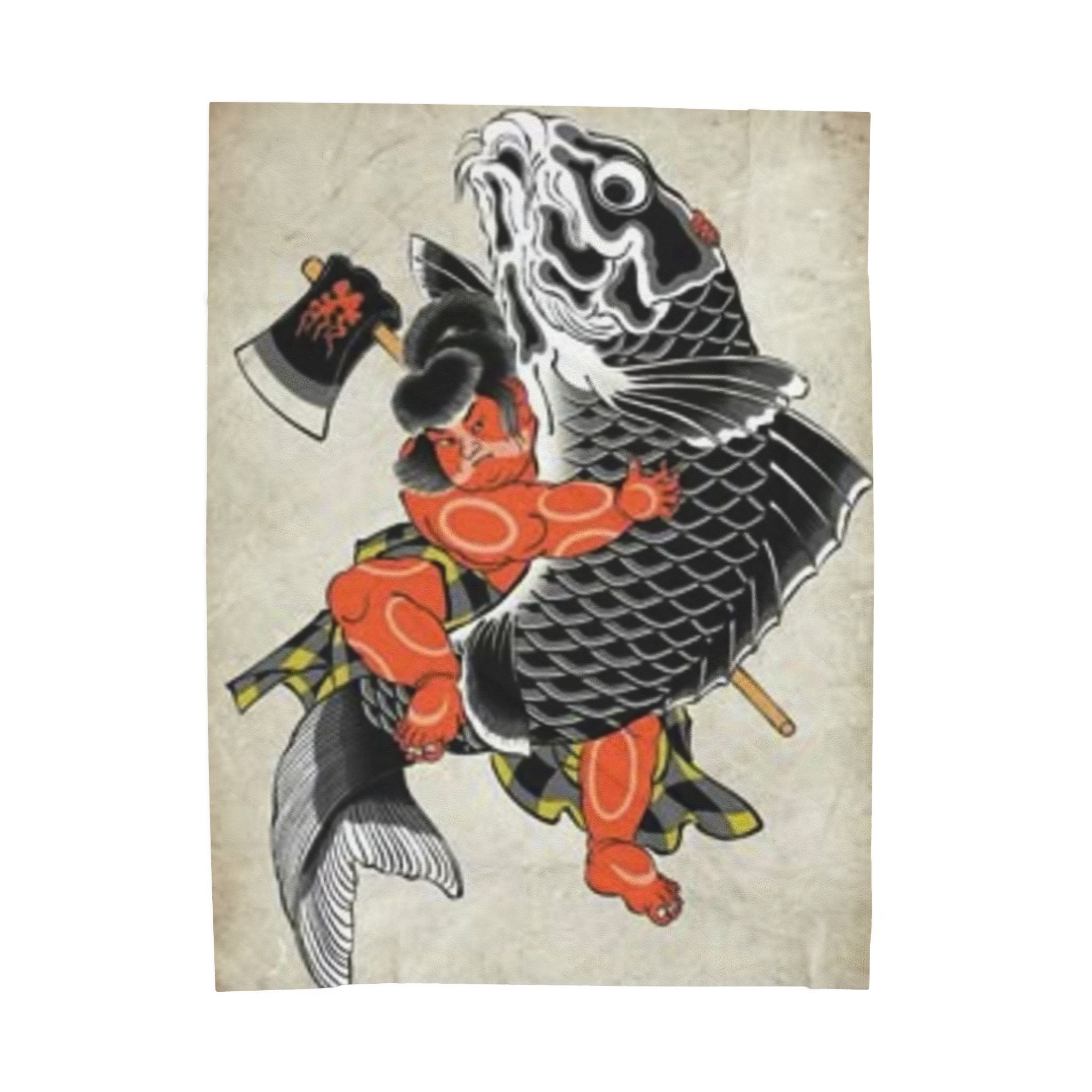 Kintaro The Golden Boy Velveteen Plush Blanket — Cozy Throw