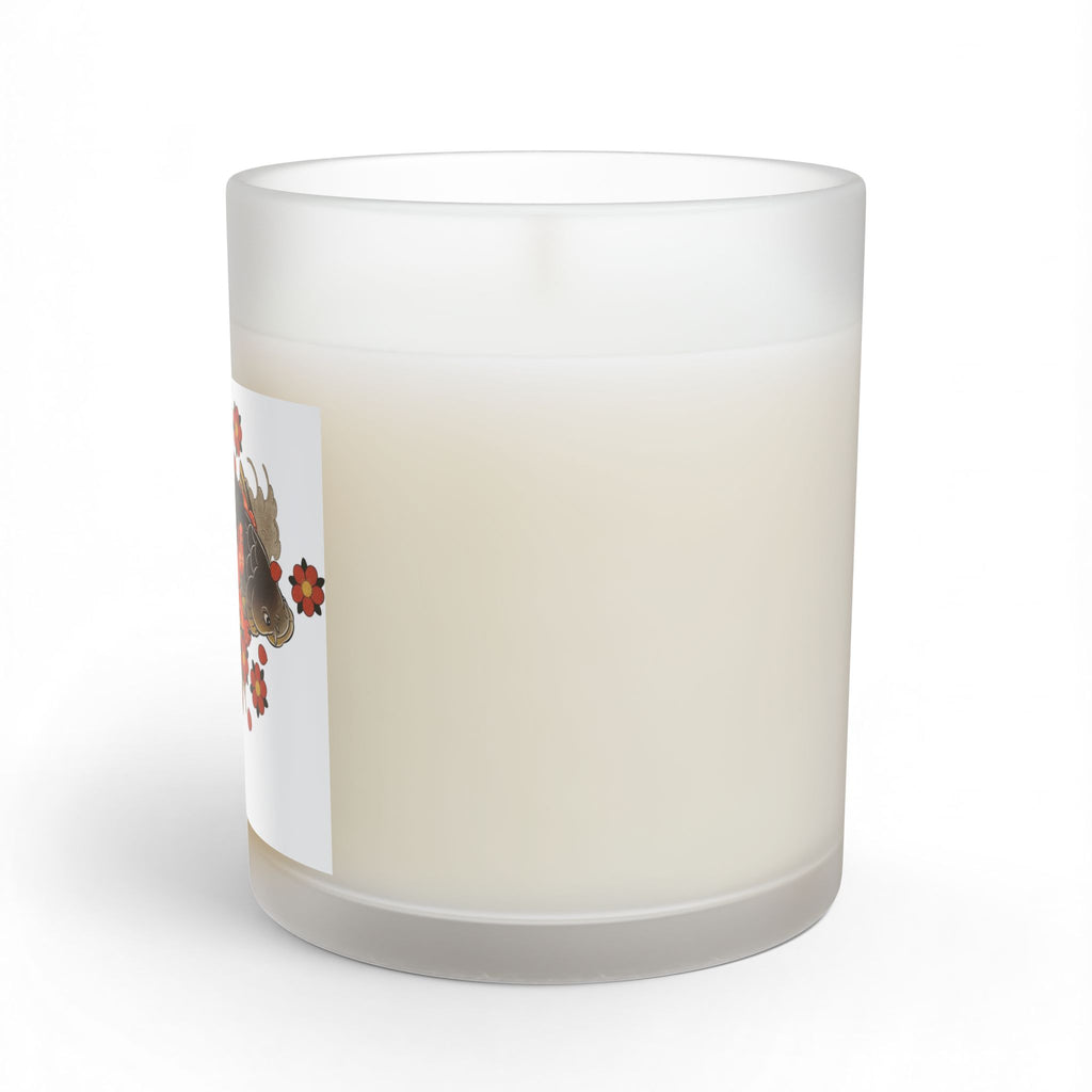 Kintaro with Koi and Cherry Blossoms Glass Candle, 11oz