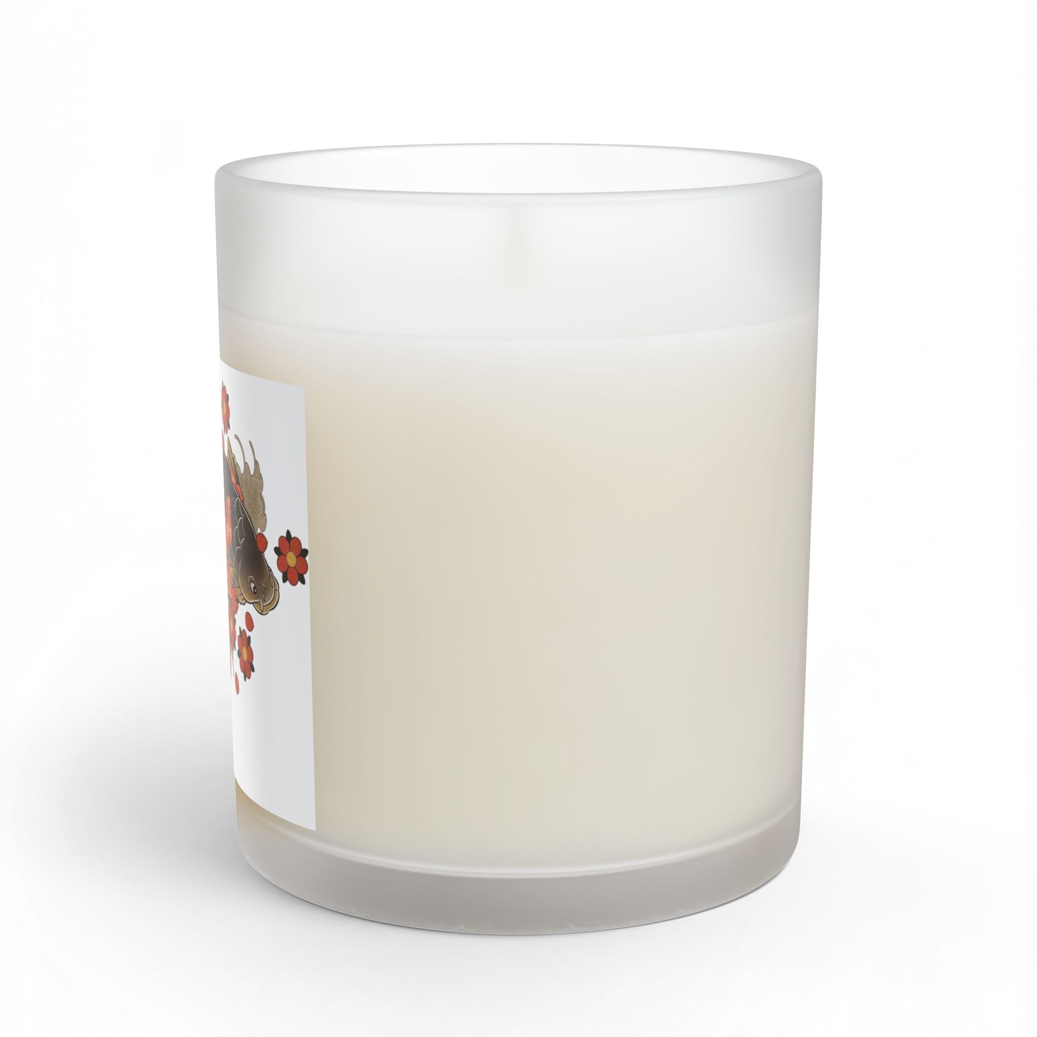 Kintaro with Koi and Cherry Blossoms Glass Candle, 11oz