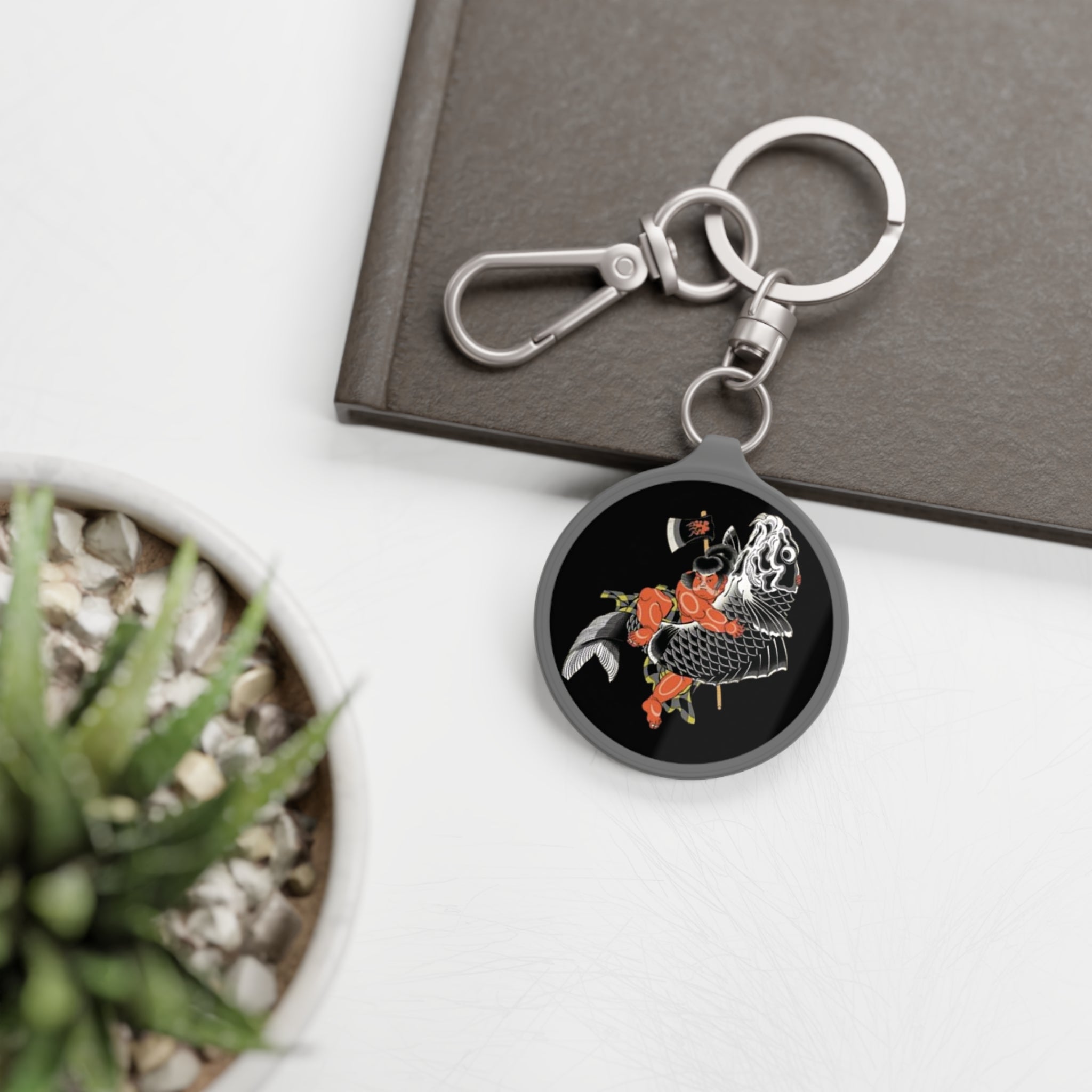 Kintaro Riding Koi with Axe Keyring Tag