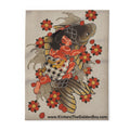 Kintaro Koi Cherry Blossoms Fleece Blanket