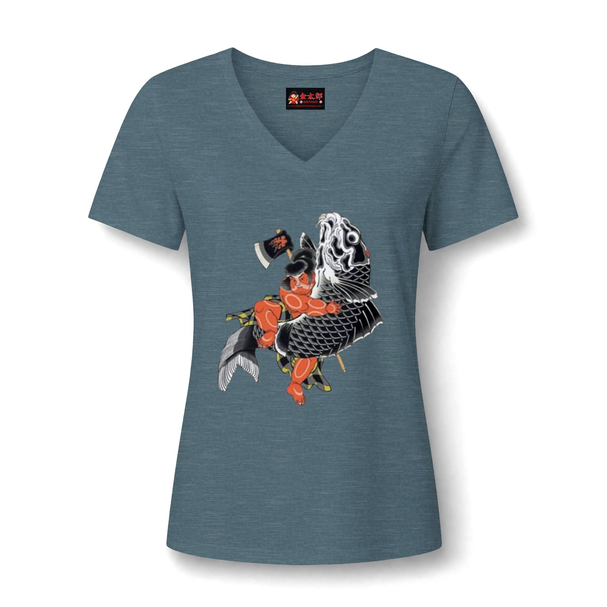 Kintaro and Koi V-Neck Tee  Women's Shirt