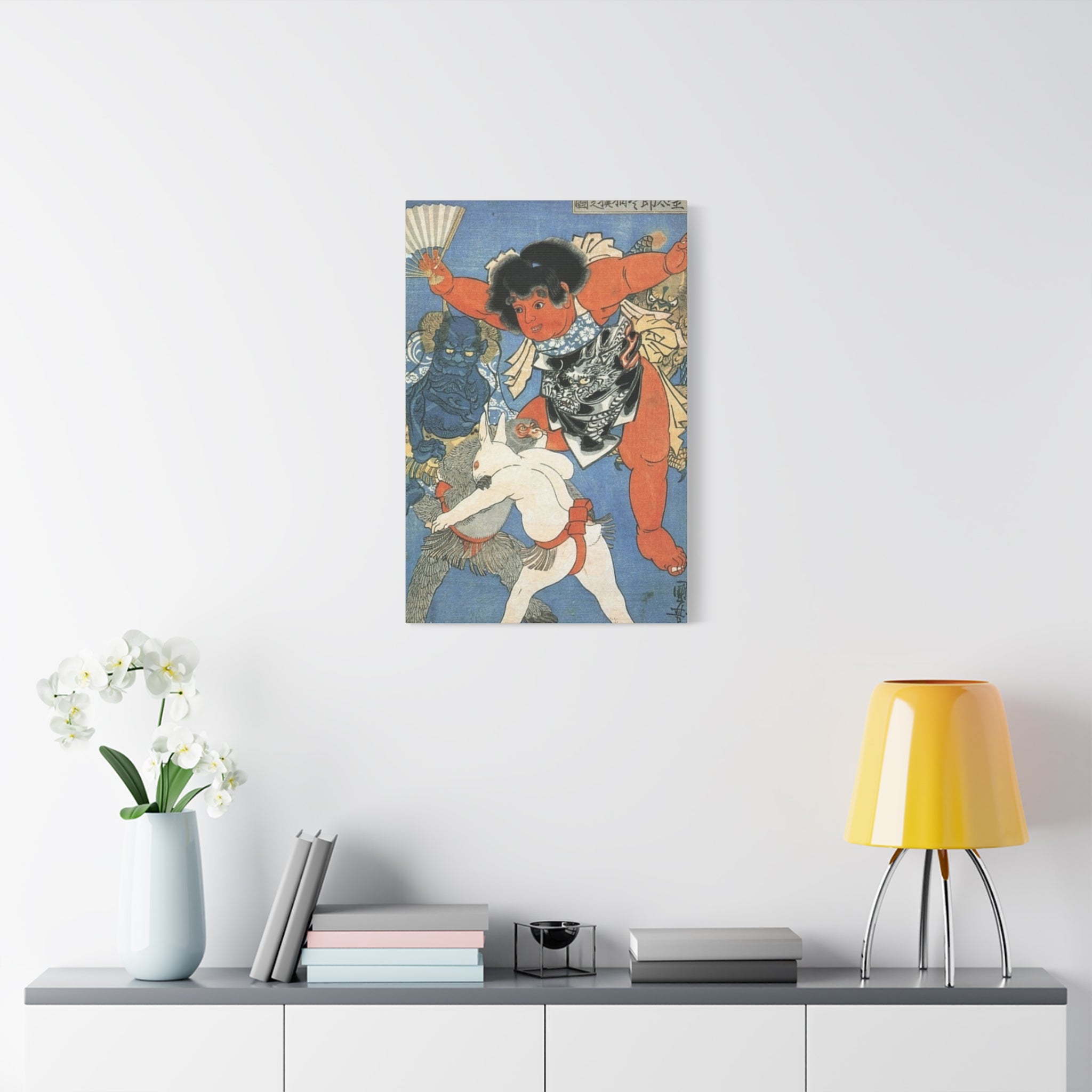 Kintaro and Friends with Blue Background Matte Canvas, Stretched, 1.25"