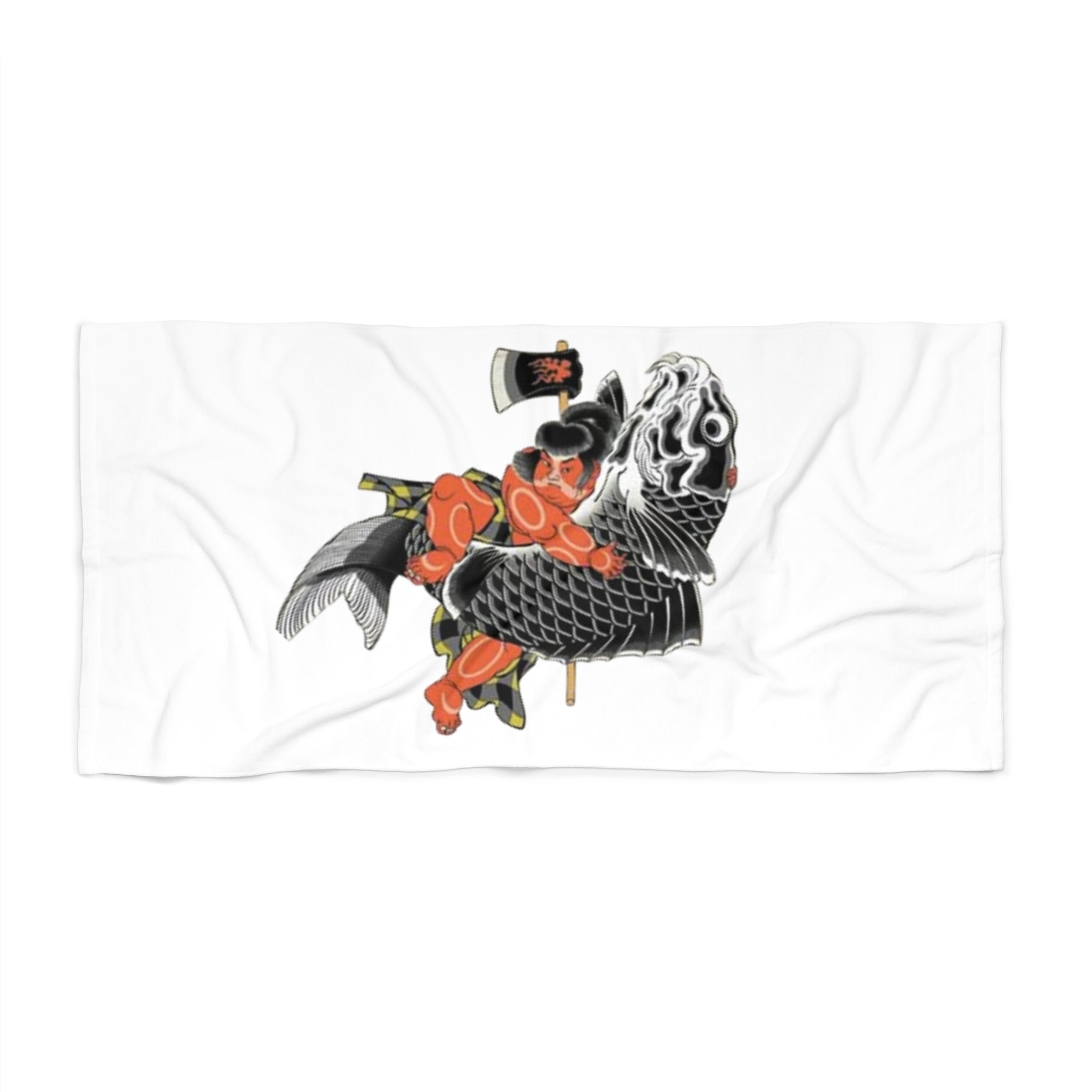 Kintaro and Koi Printed Beach Towel