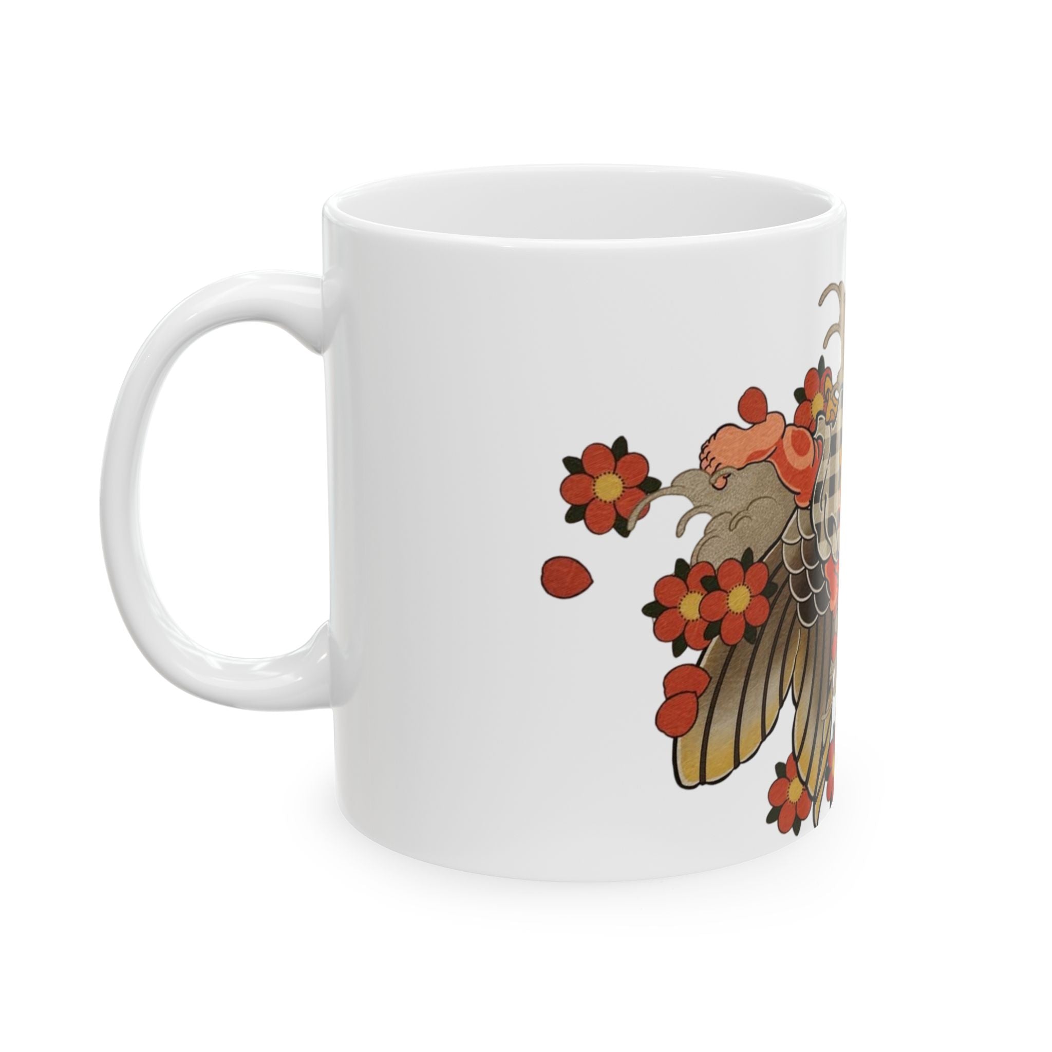 Kintaro With Koi and Cherry Blossoms Ceramic Mug, (11oz, 15oz)