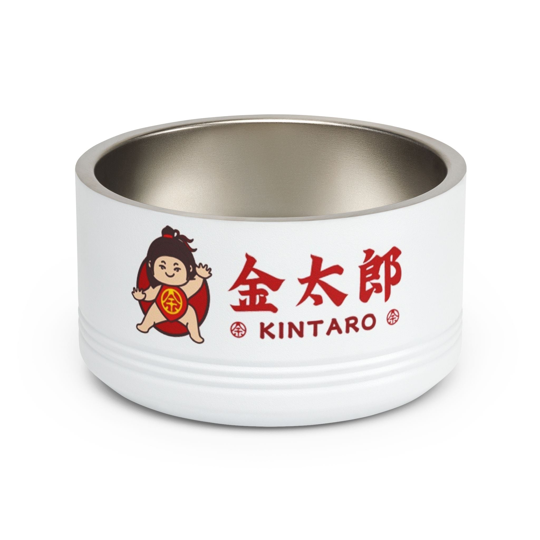 Kintaro Ceramic Pet Bowl — 18oz Stainless Steel Insert with Japanese Kintarō Design