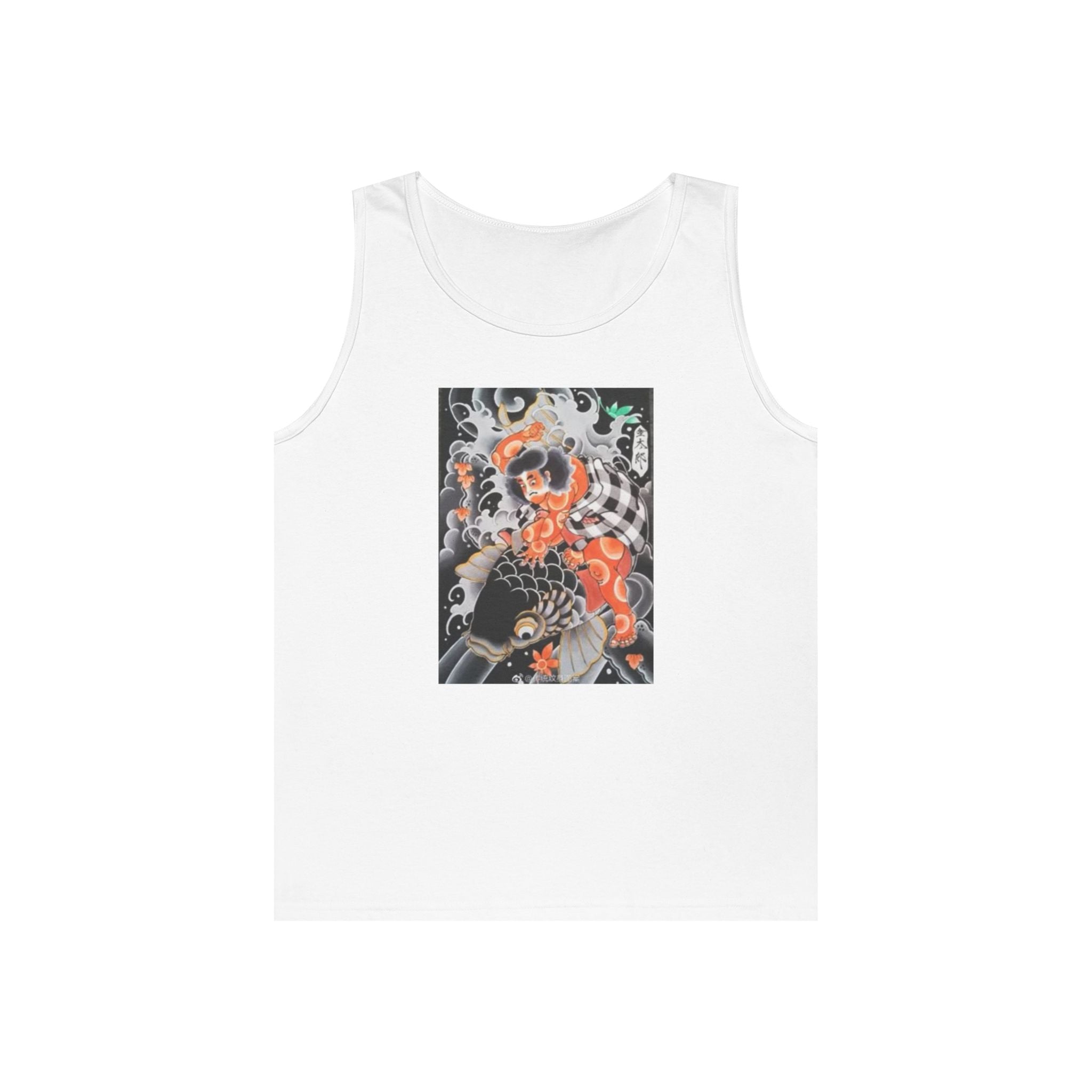 Kintaro with Black Koi Unisex Heavy Cotton Tank Top