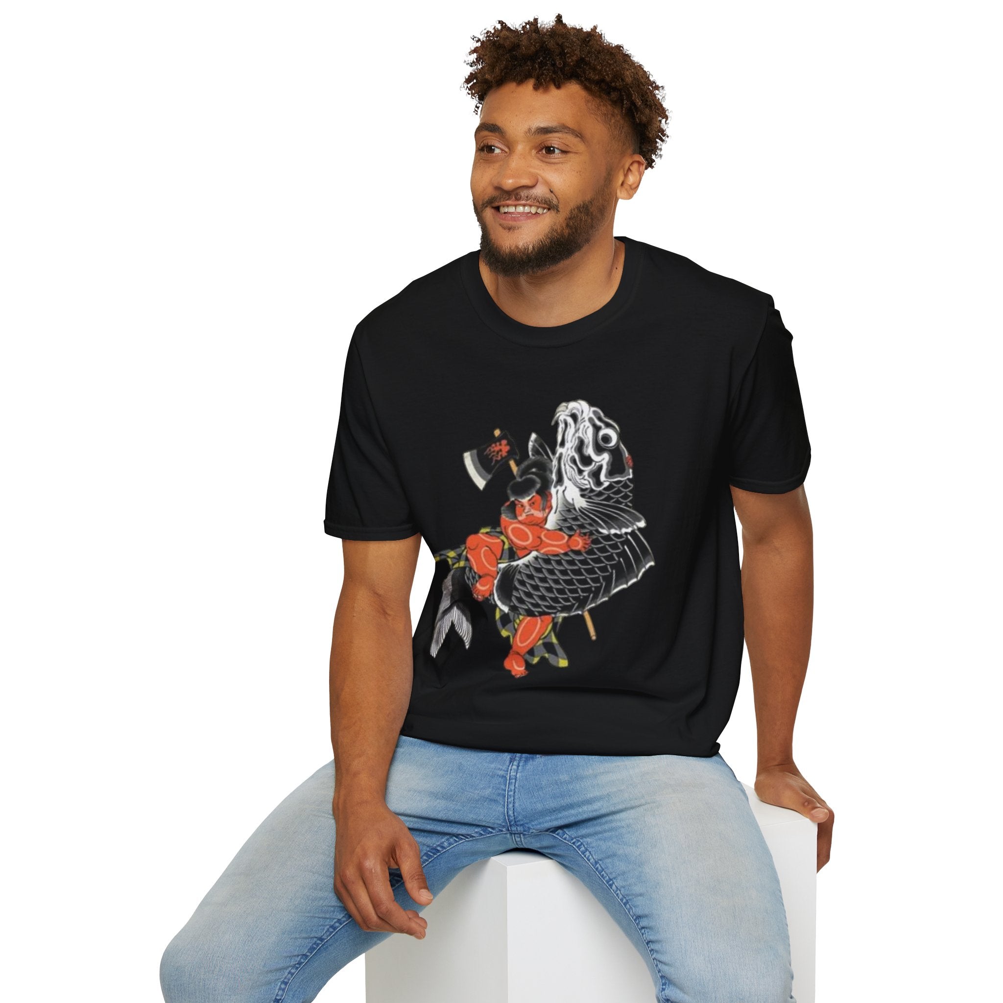 Kintaro Riding Koi with Axe Tshirt (Men, Women, Unisex)