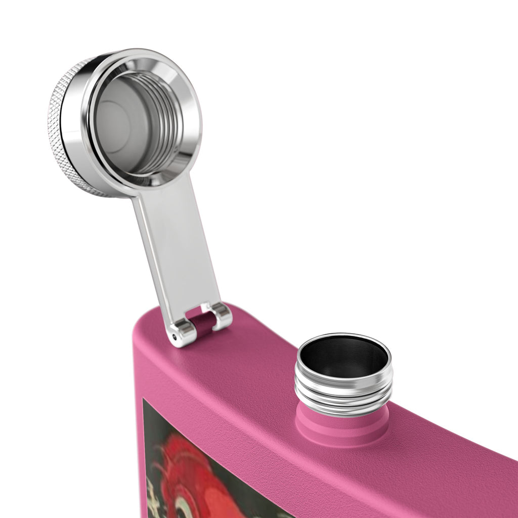 Kintaro on Red Koi Stainless Steel Flask, 6oz