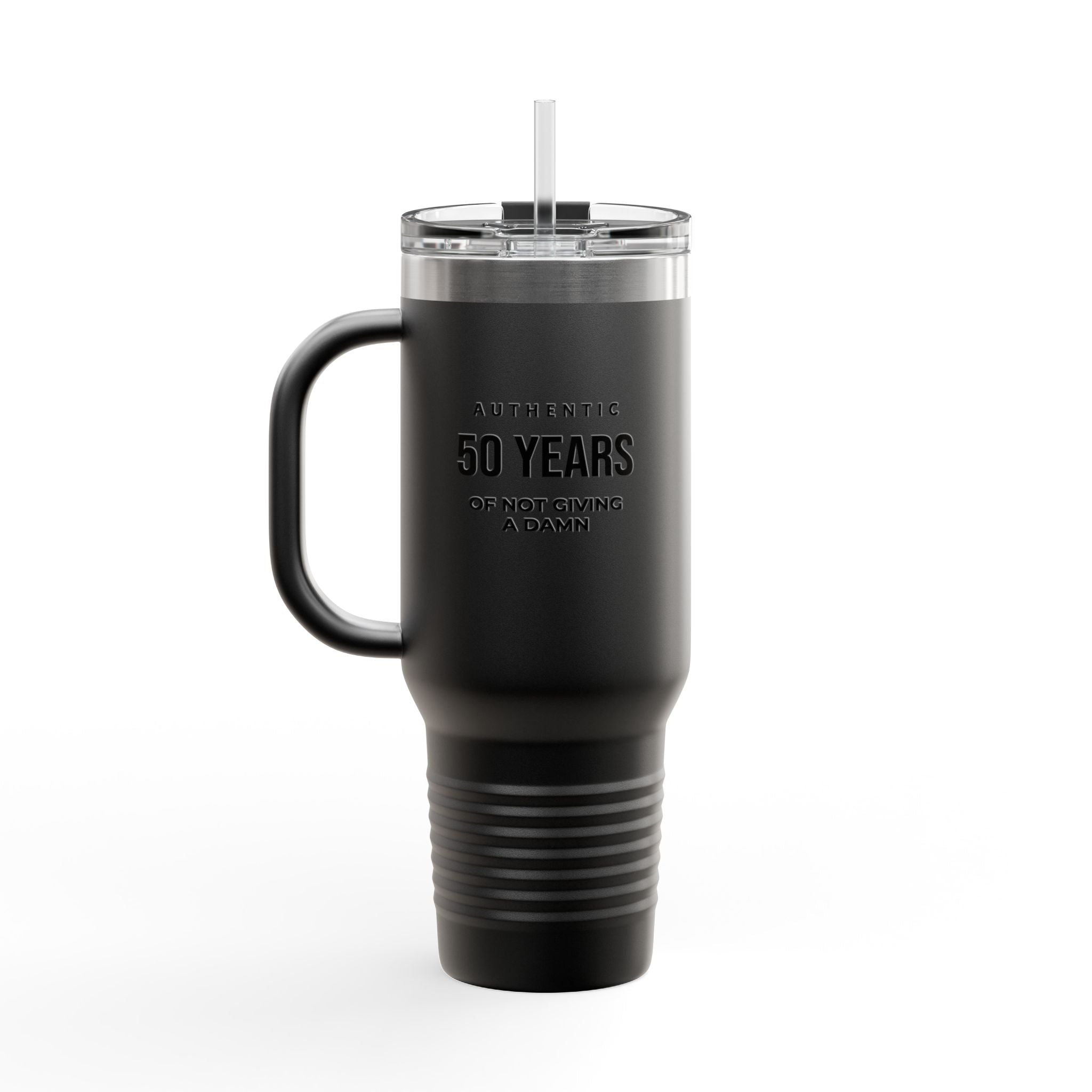 Kintaro with Koi and Cherry Blossoms — 40oz Insulated Travel Mug Tumbler with Handle