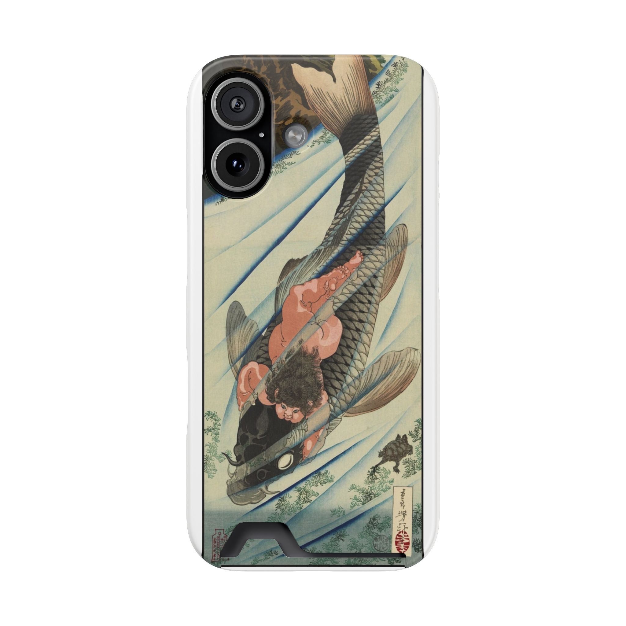Koi Wave Phone Case with Card Holder — Japanese Ukiyo-e Art