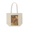 Japanese Samurai Woodblock Art Canvas Tote