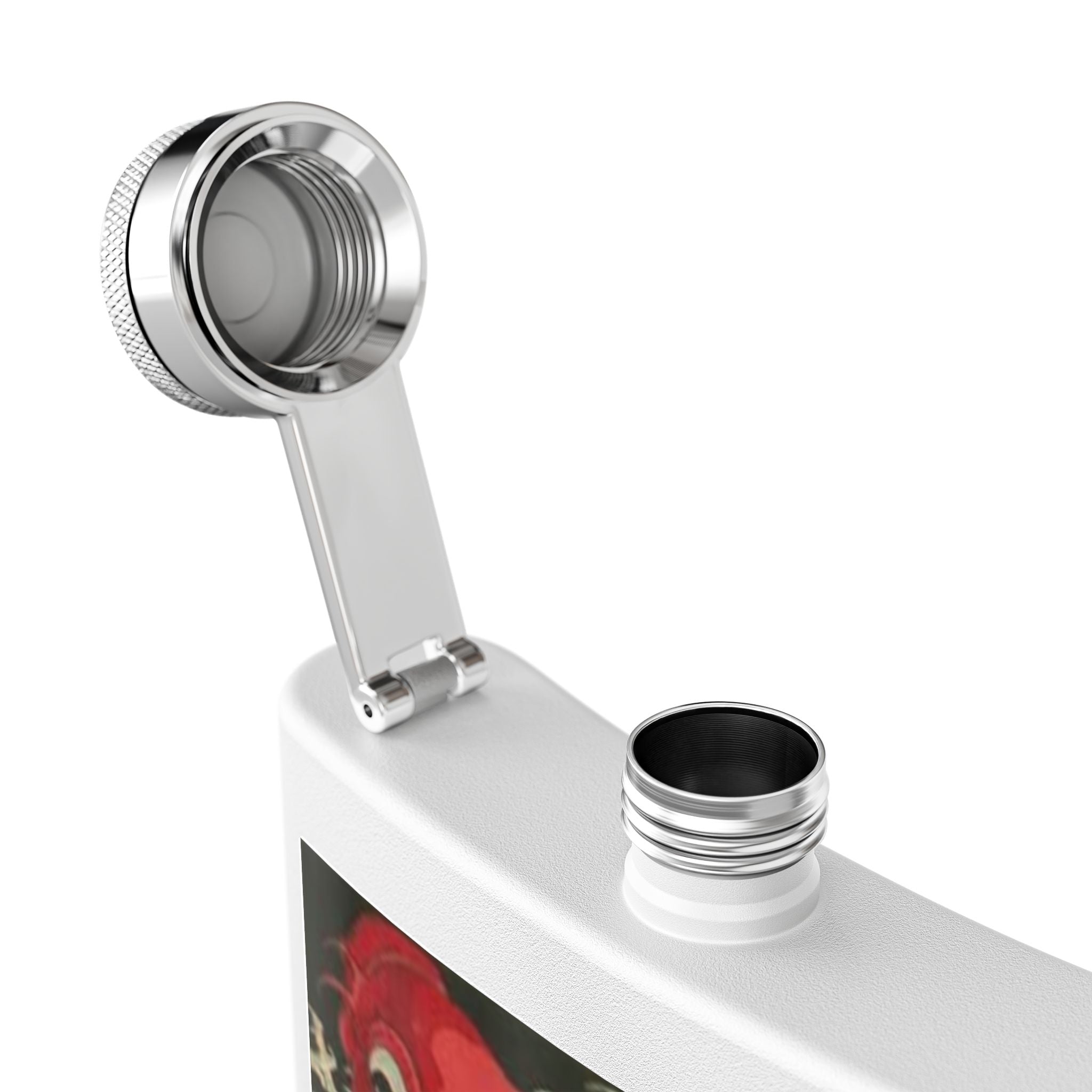 Kintaro on Red Koi Stainless Steel Flask, 6oz