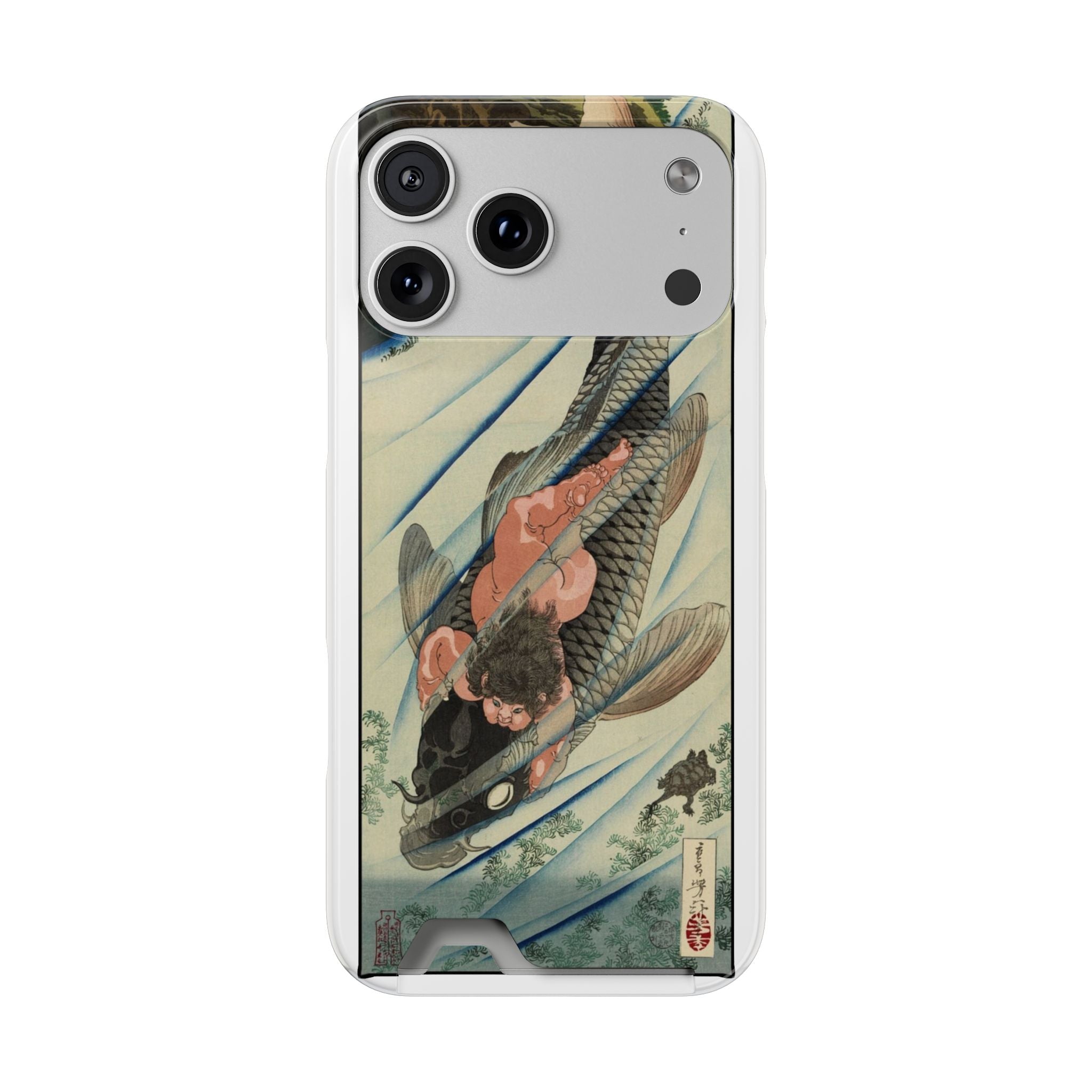 Koi Wave Phone Case with Card Holder — Japanese Ukiyo-e Art