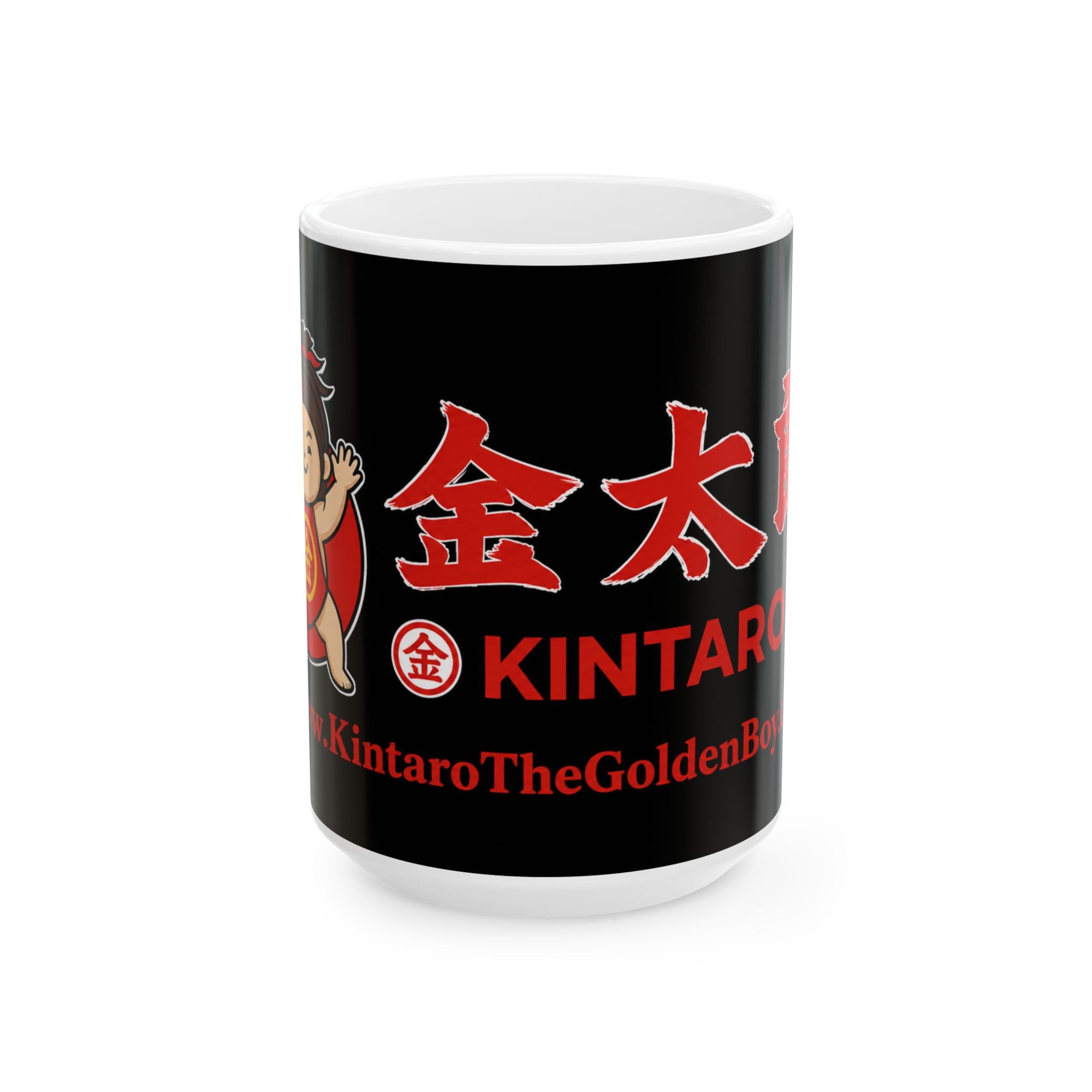 Kintaro in Kanji with Website Ceramic Mug, (11oz, 15oz)