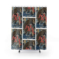 Koi Carp Wave Pattern Shower Curtain | Japanese Fish Bathroom Decor