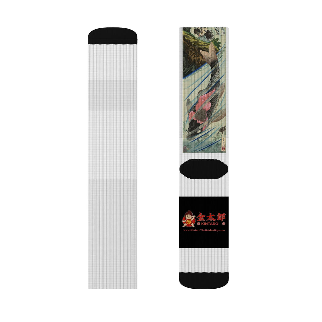 Kintaro The Golden Boy Cherry Blossom Design Crew Socks