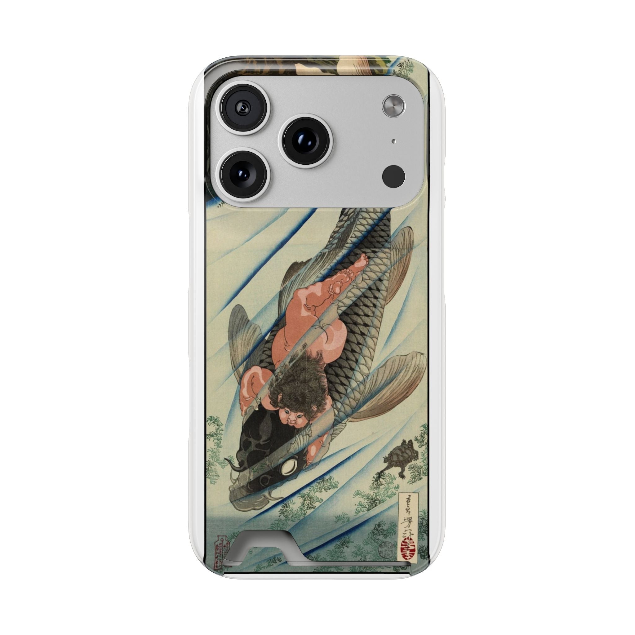 Koi Wave Phone Case with Card Holder — Japanese Ukiyo-e Art