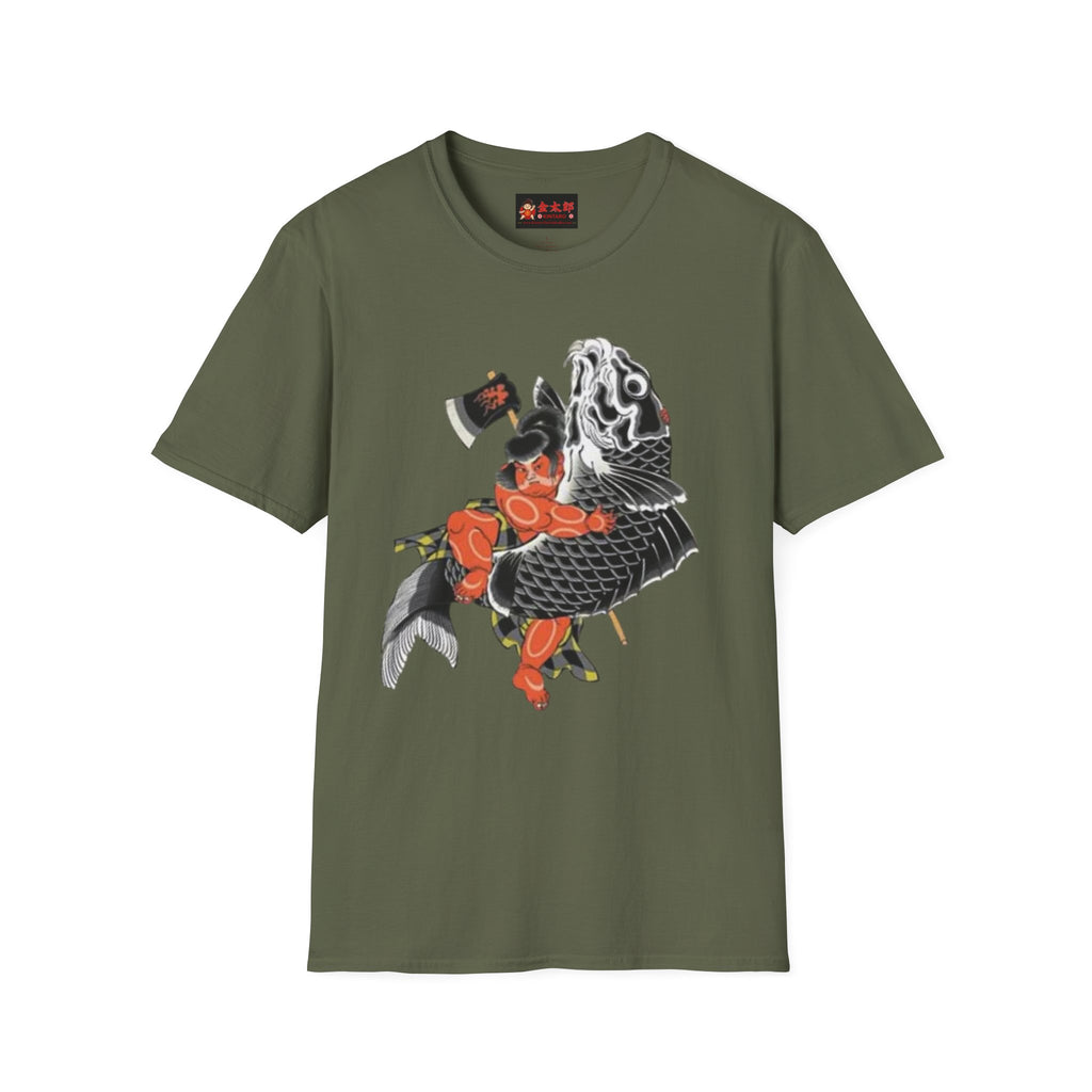 Kintaro Riding Koi with Axe Tshirt (Men, Women, Unisex)