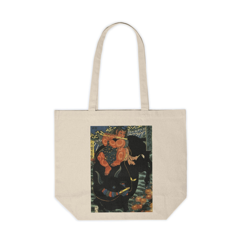 Double Kintaro Images on Canvas Shopping Tote
