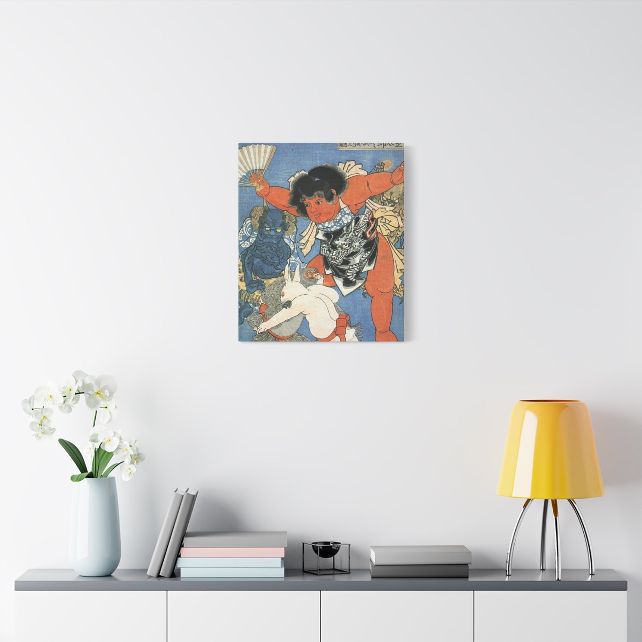 Kintaro and Friends with Blue Background Matte Canvas, Stretched, 1.25"