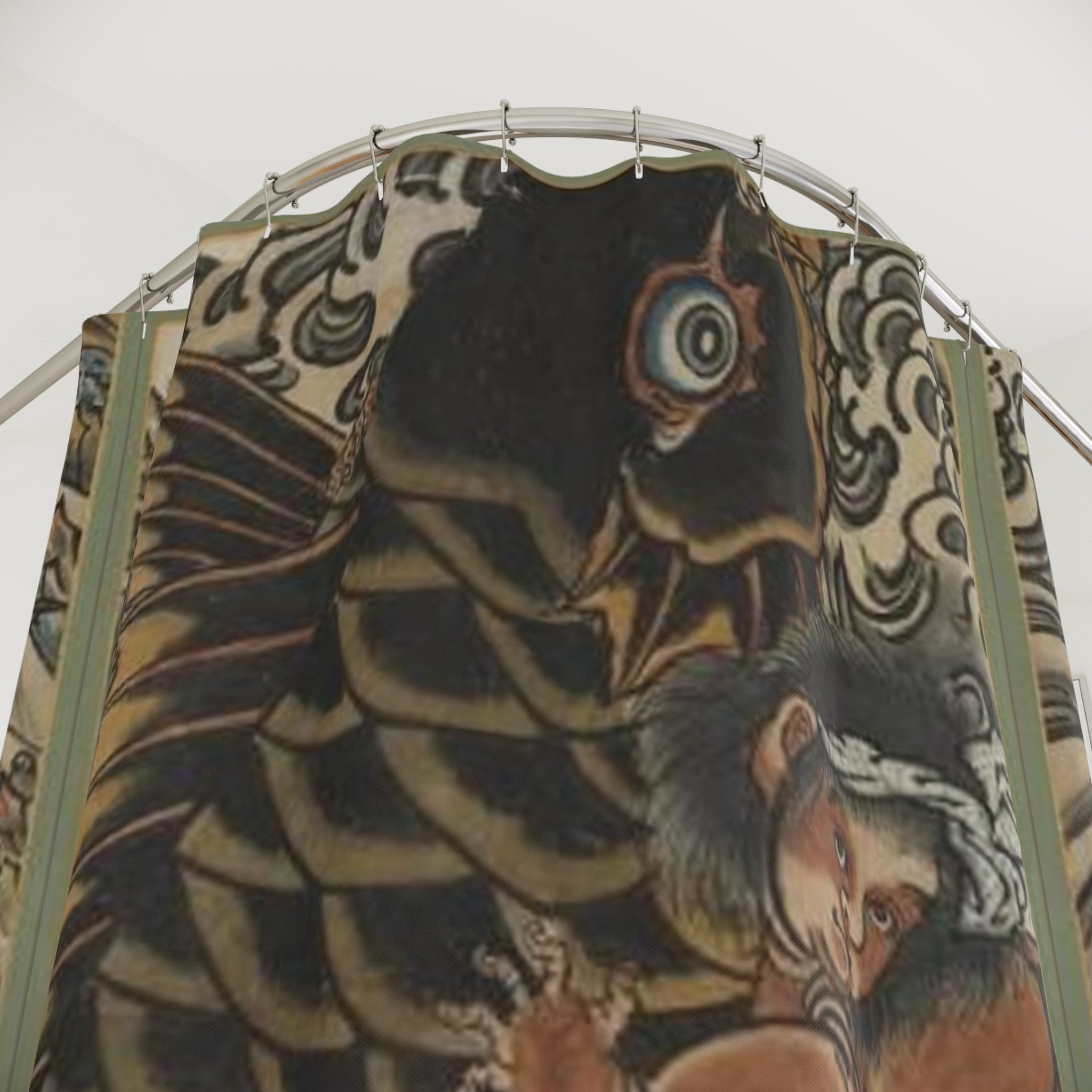 Kintaro and Koi Carp Bathroom Shower Curtain