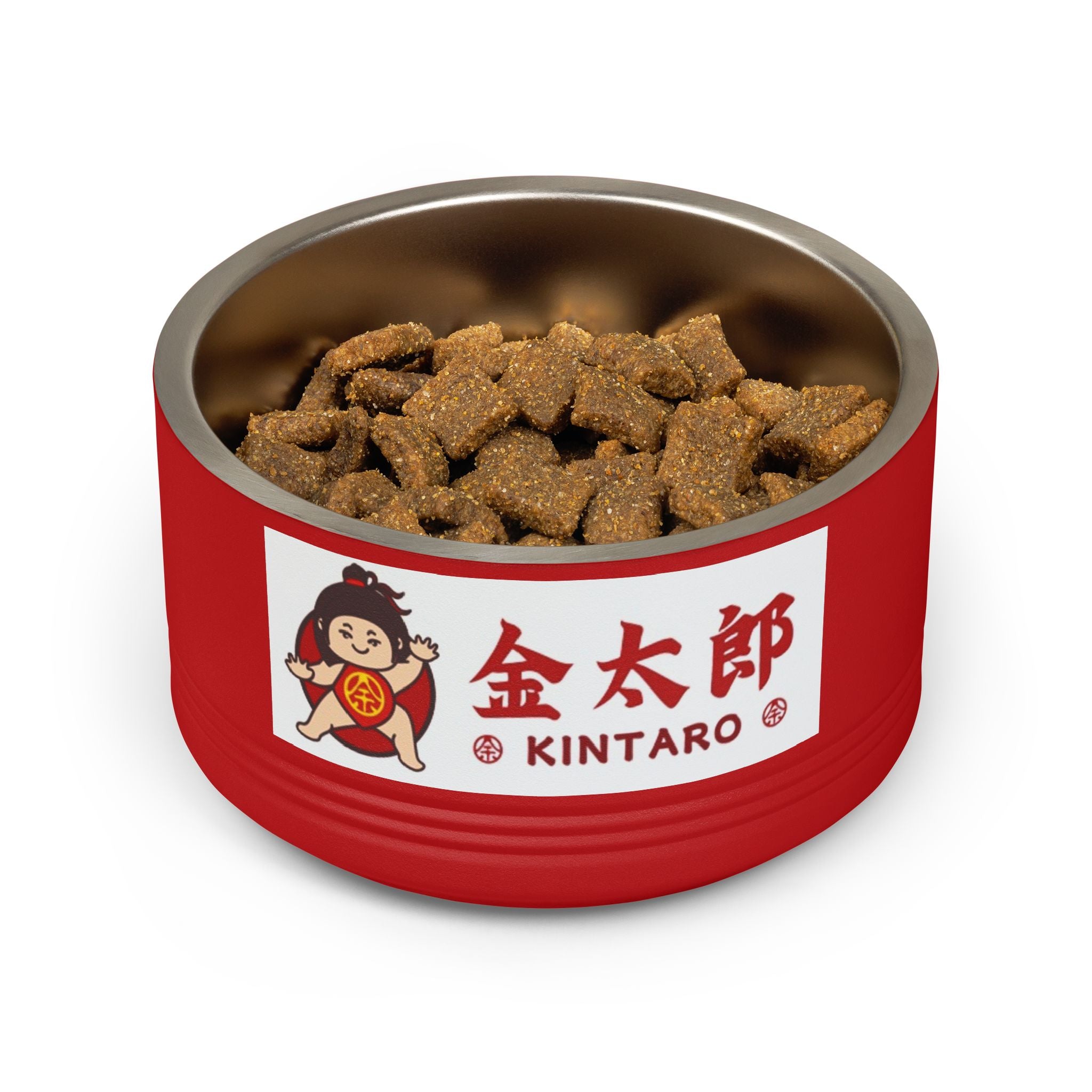 Kintaro Ceramic Pet Bowl — 18oz Stainless Steel Insert with Japanese Kintarō Design