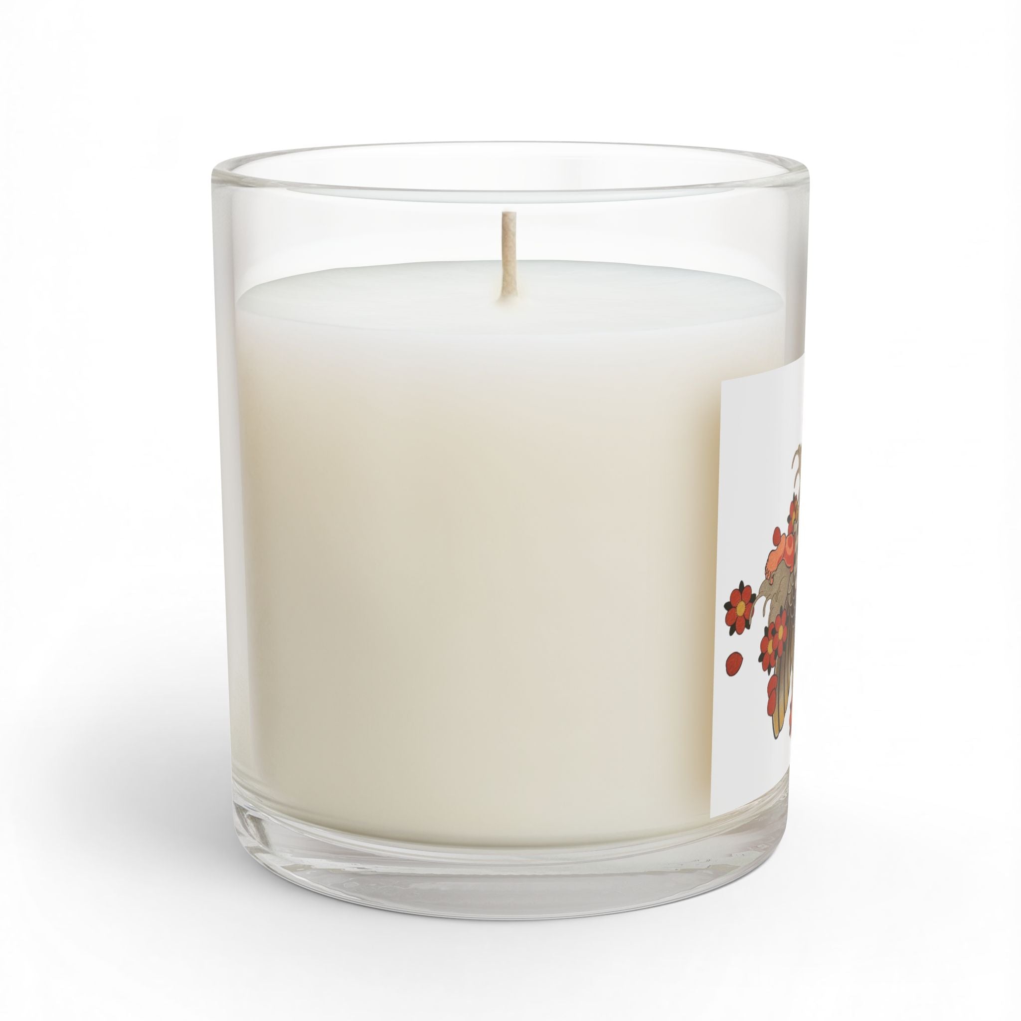 Kintaro with Koi and Cherry Blossoms Glass Candle, 11oz