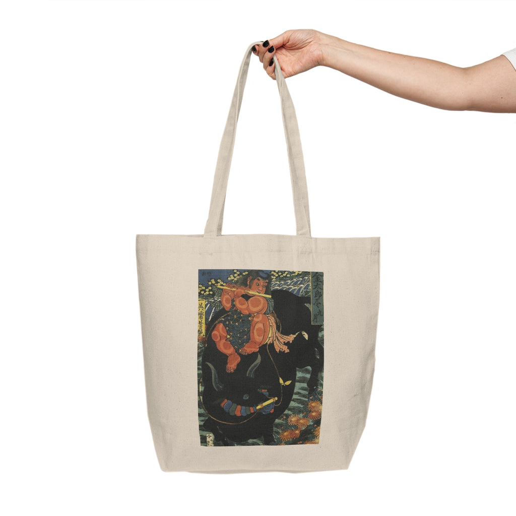Double Kintaro Images on Canvas Shopping Tote