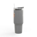 Kintaro with Koi and Cherry Blossoms — 40oz Insulated Travel Mug Tumbler with Handle (Right Handed)