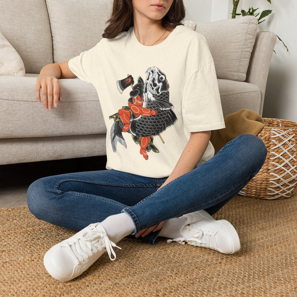 Kintaro Riding Koi with Axe Tshirt (Men, Women, Unisex)