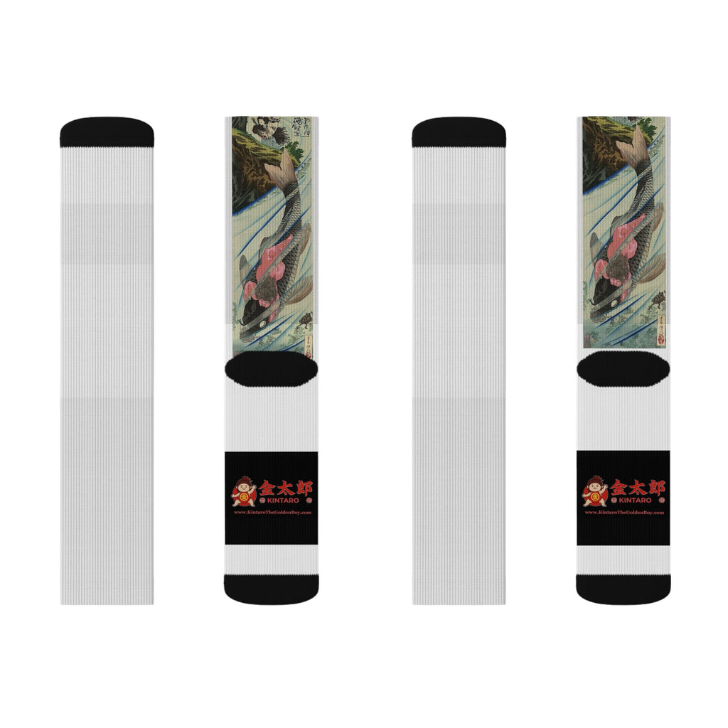 Kintaro The Golden Boy Cherry Blossom Design Crew Socks