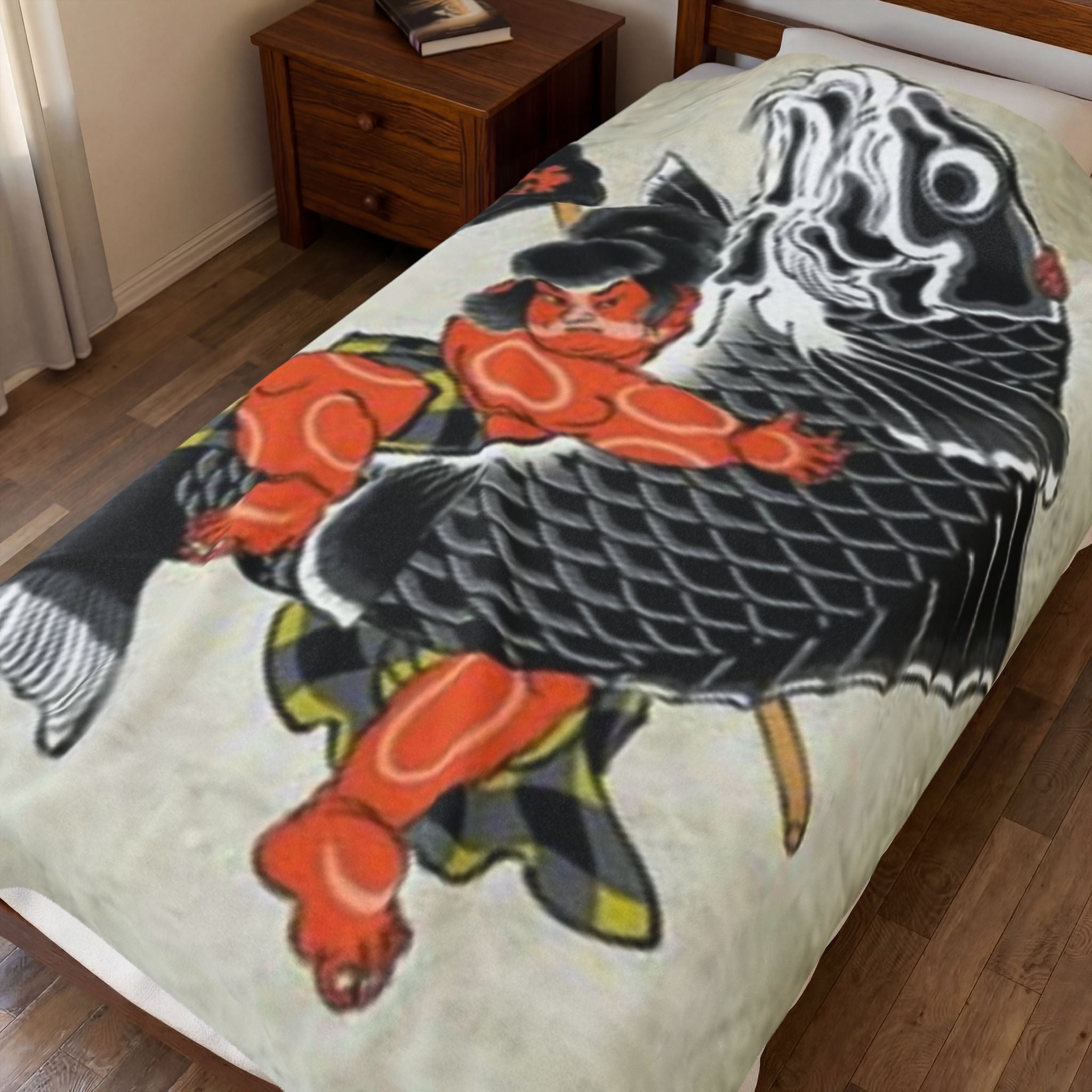 Kintaro The Golden Boy Velveteen Plush Blanket — Cozy Throw
