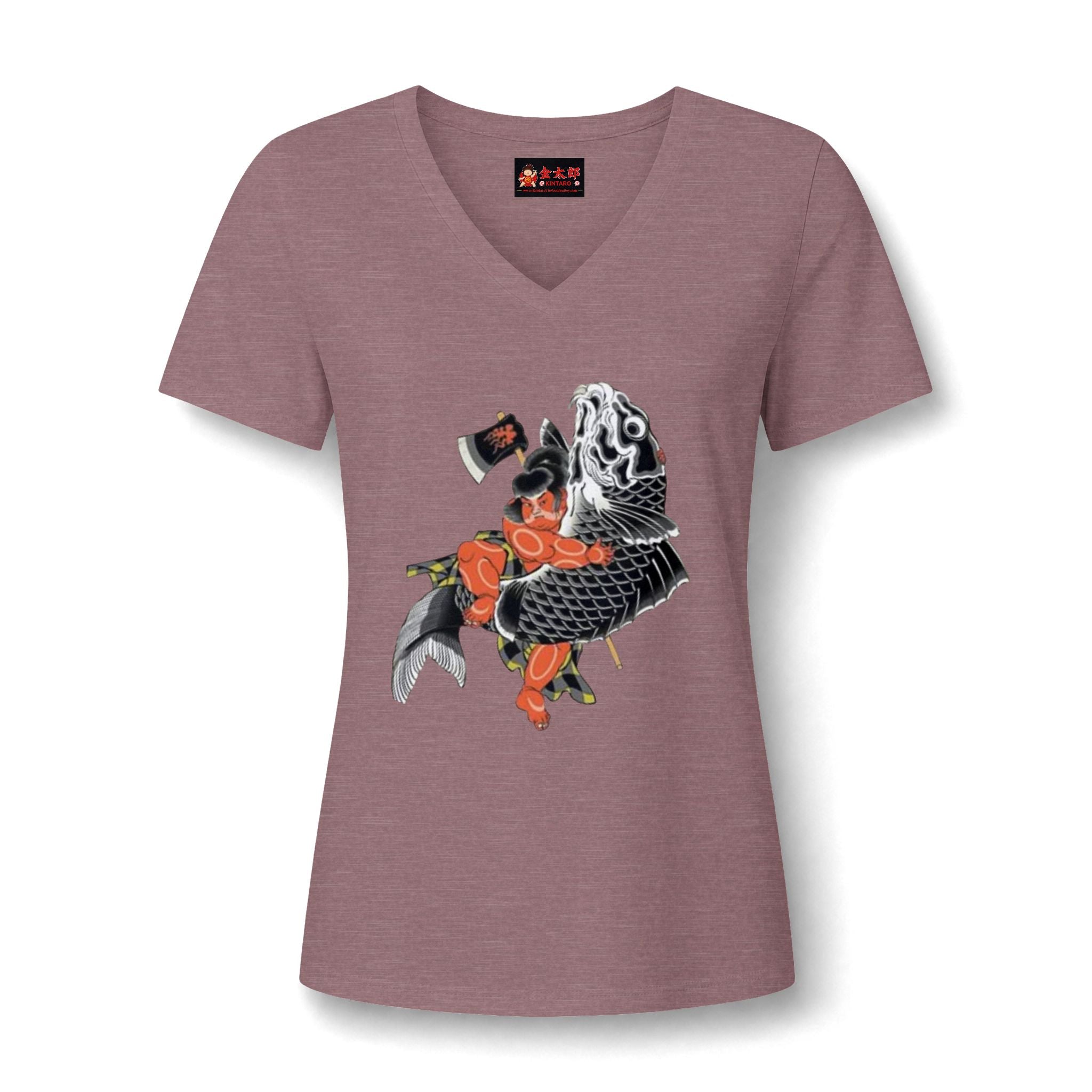 Kintaro and Koi V-Neck Tee  Women's Shirt
