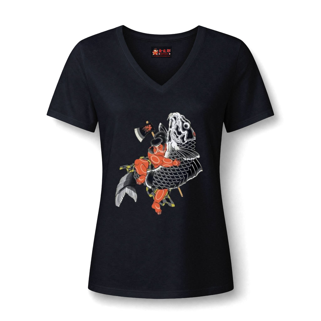 Kintaro and Koi V-Neck Tee  Women's Shirt