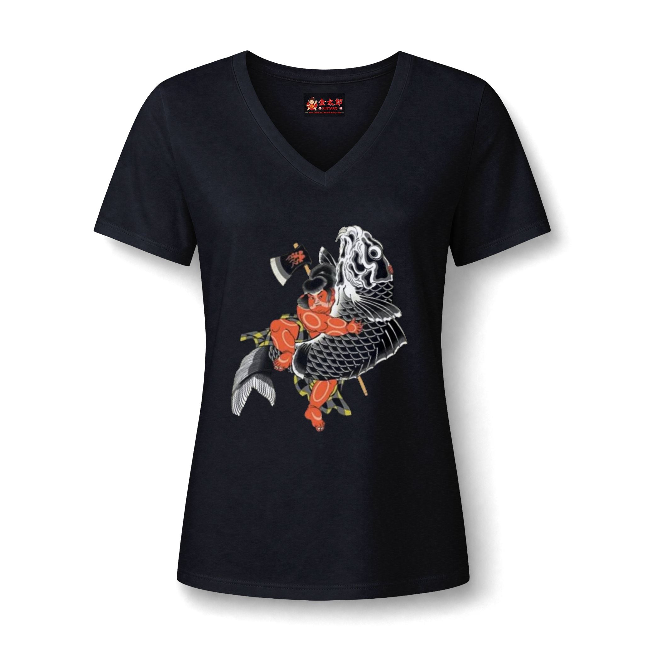 Kintaro and Koi V-Neck Tee  Women's Shirt