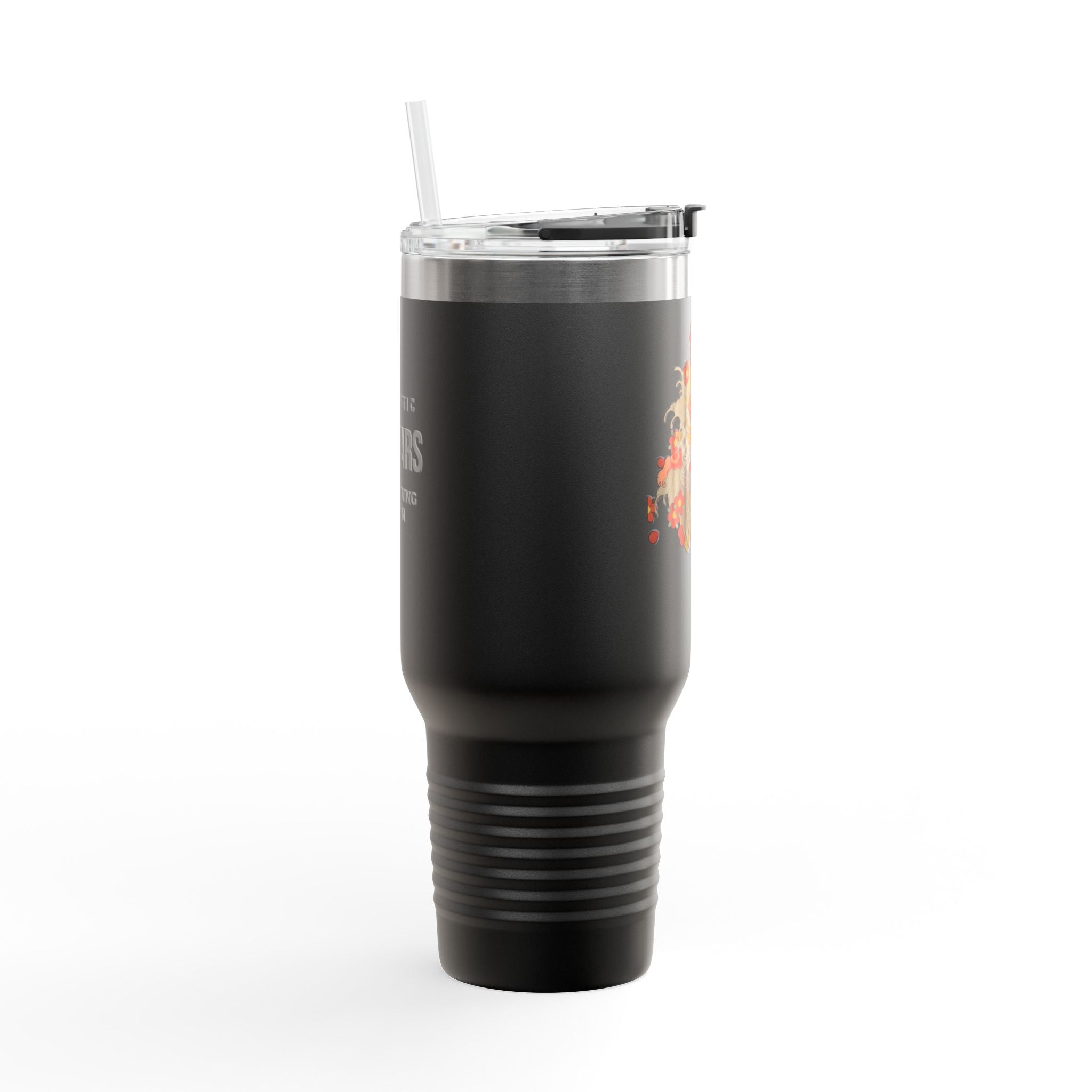 Kintaro with Koi and Cherry Blossoms — 40oz Insulated Travel Mug Tumbler with Handle