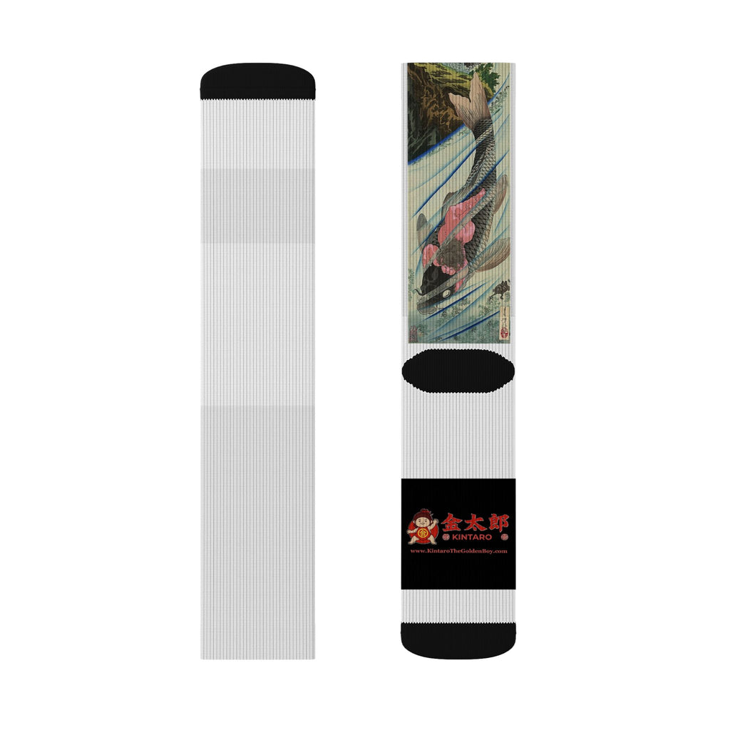 Kintaro The Golden Boy Cherry Blossom Design Crew Socks