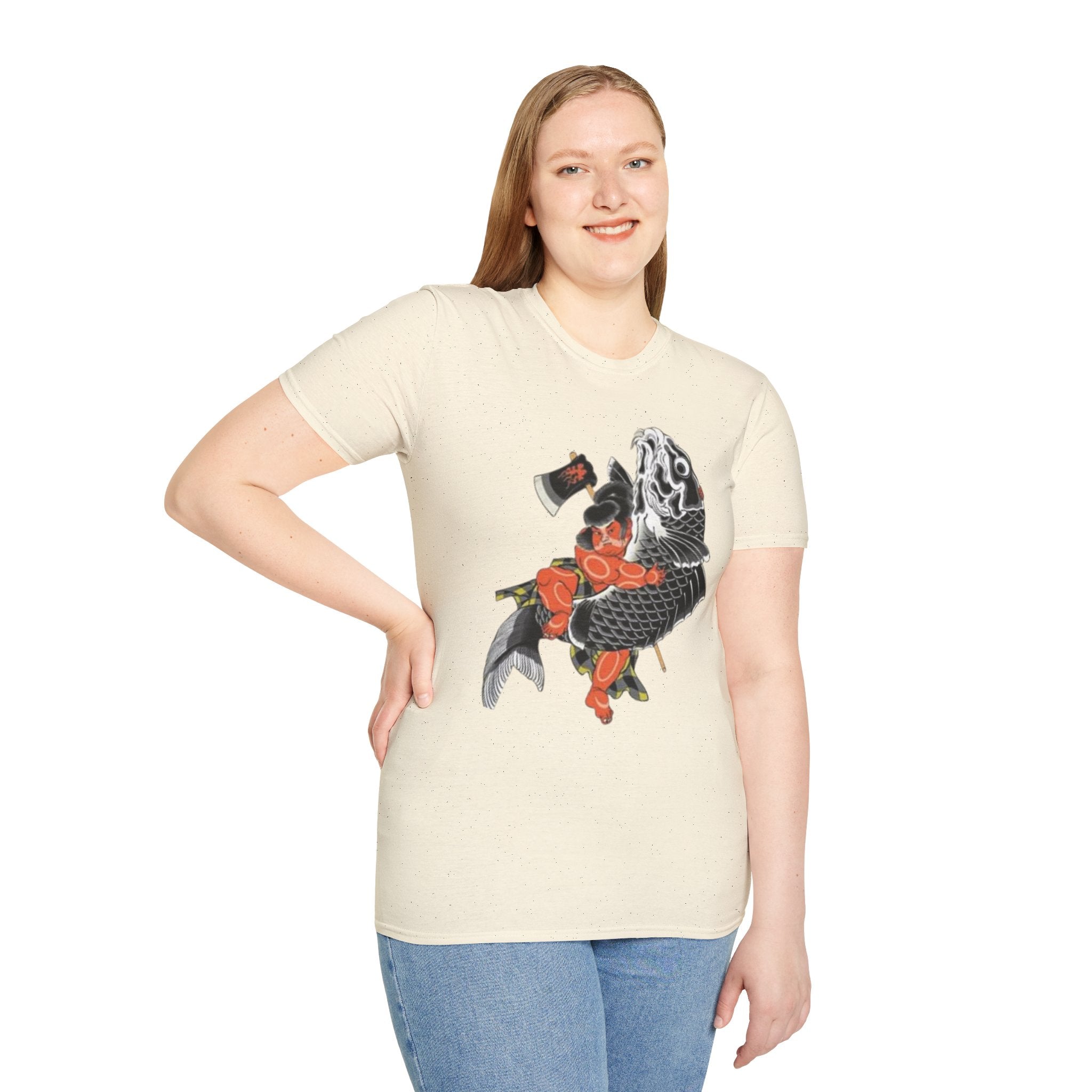 Kintaro Riding Koi with Axe Tshirt (Men, Women, Unisex)