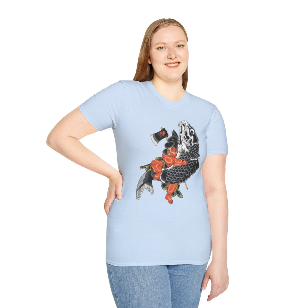 Kintaro Riding Koi with Axe Tshirt (Men, Women, Unisex)